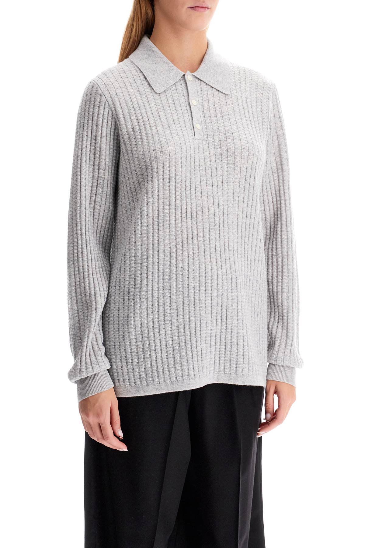 Shop Guest In Residence Polo-inspired Pullover In Grey