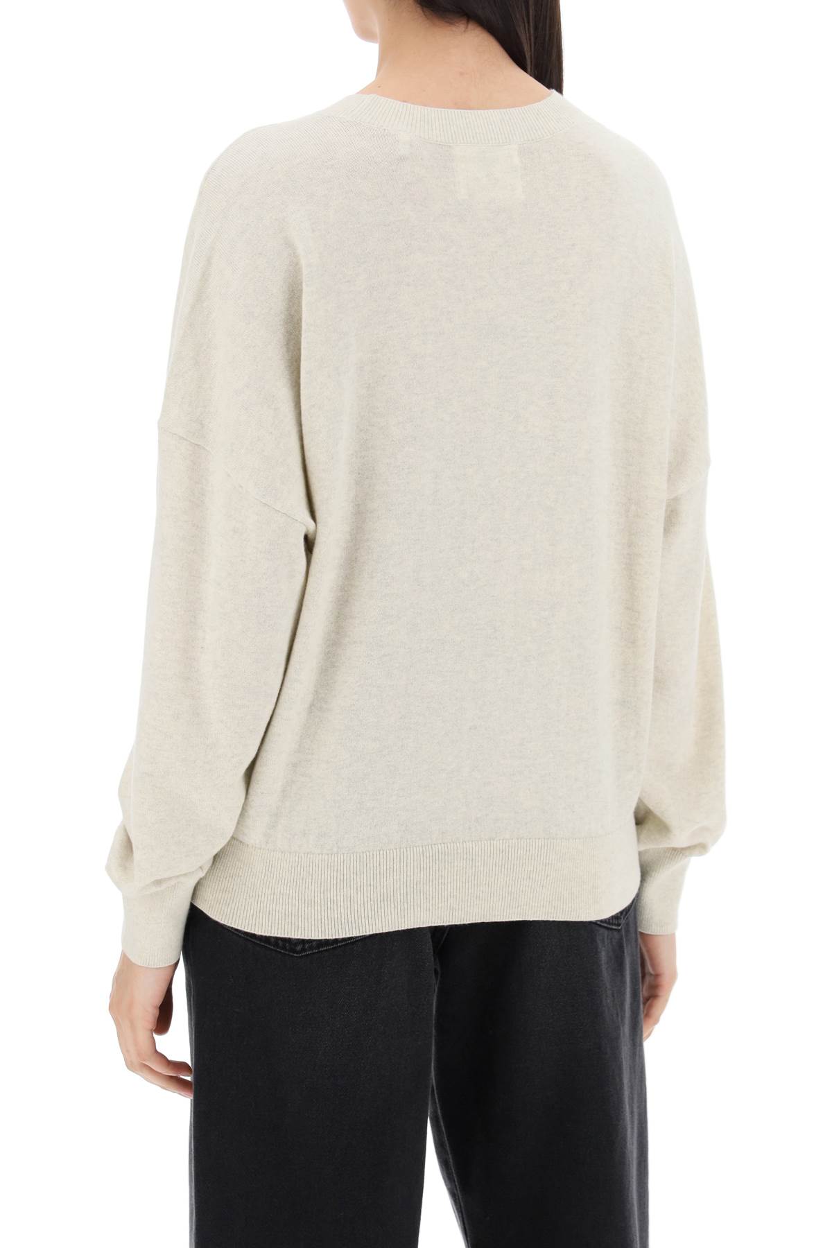 Shop Isabel Marant Étoile Marisans Sweater With Lurex Logo Intarsia In Neutro