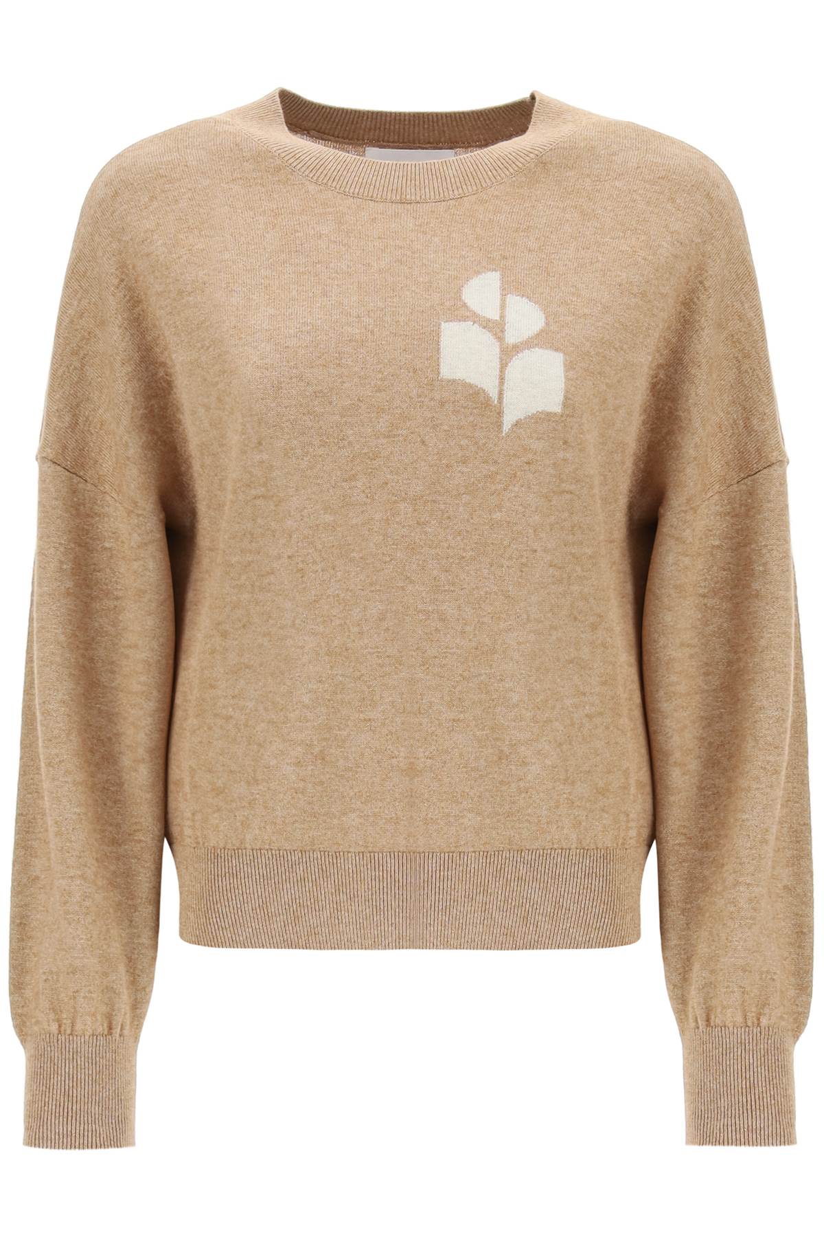 Marant Etoile Isabel  Marisans Sweater With Logo Intarsia In Beige
