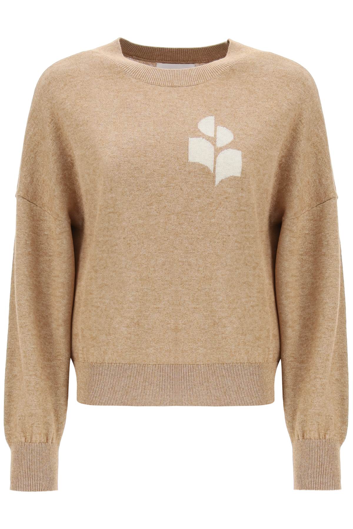 Shop Isabel Marant Étoile Marisans Sweater With Logo Intarsia In Beige