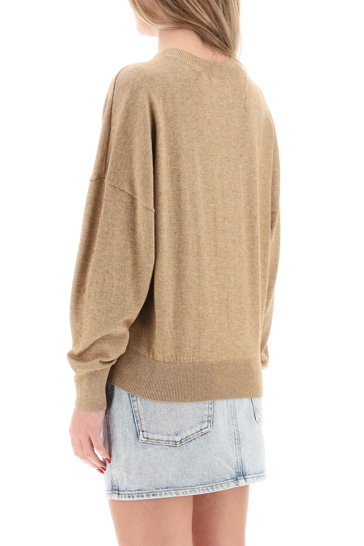 Shop Isabel Marant Étoile Marisans Sweater With Logo Intarsia In Beige