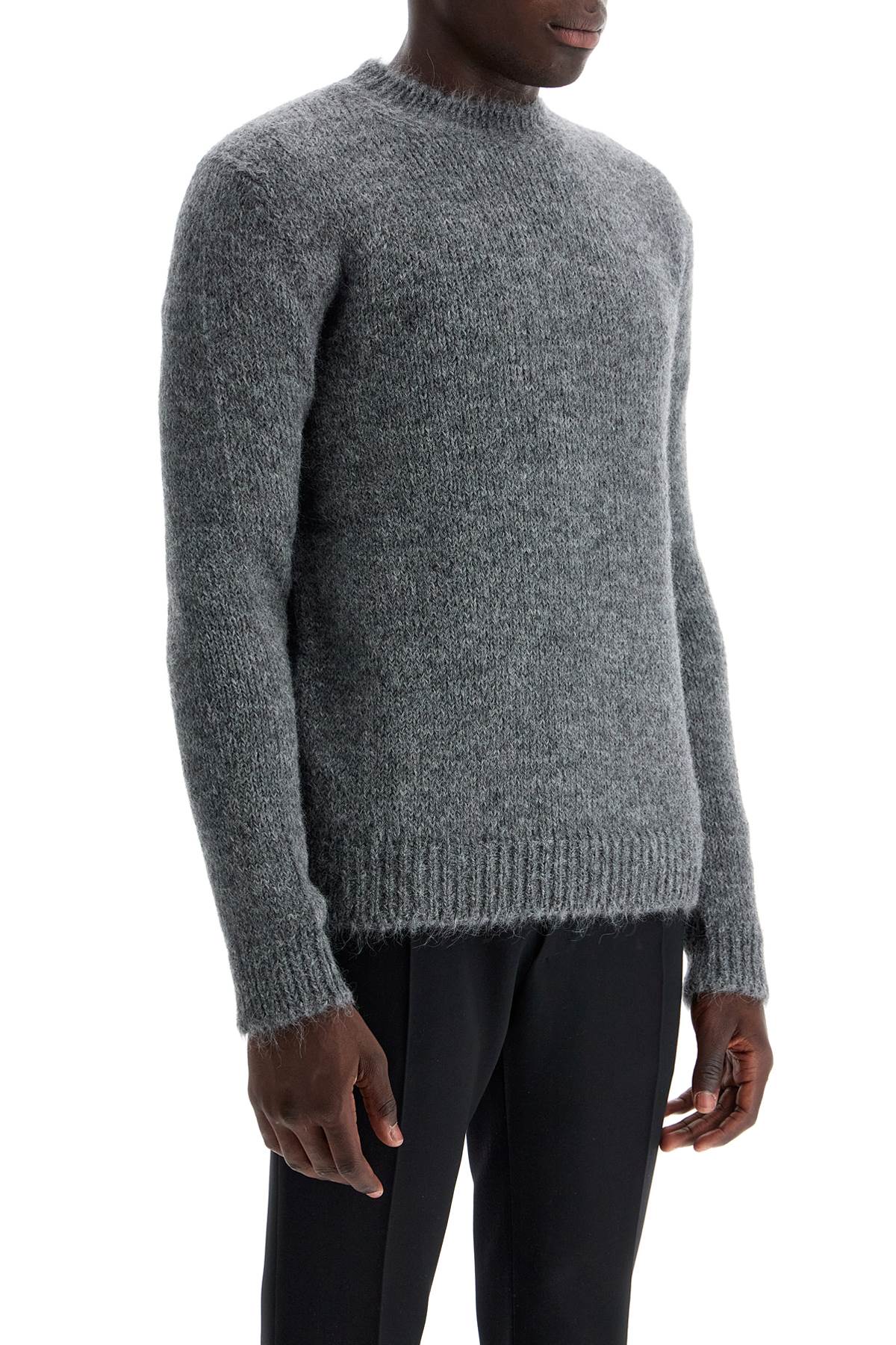 Shop Jil Sander Alpaca Crew Neck Sweater In Grey