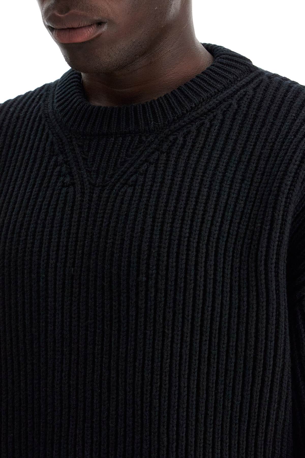 Shop Jil Sander "oversized Ribbed Wool Pul In Black