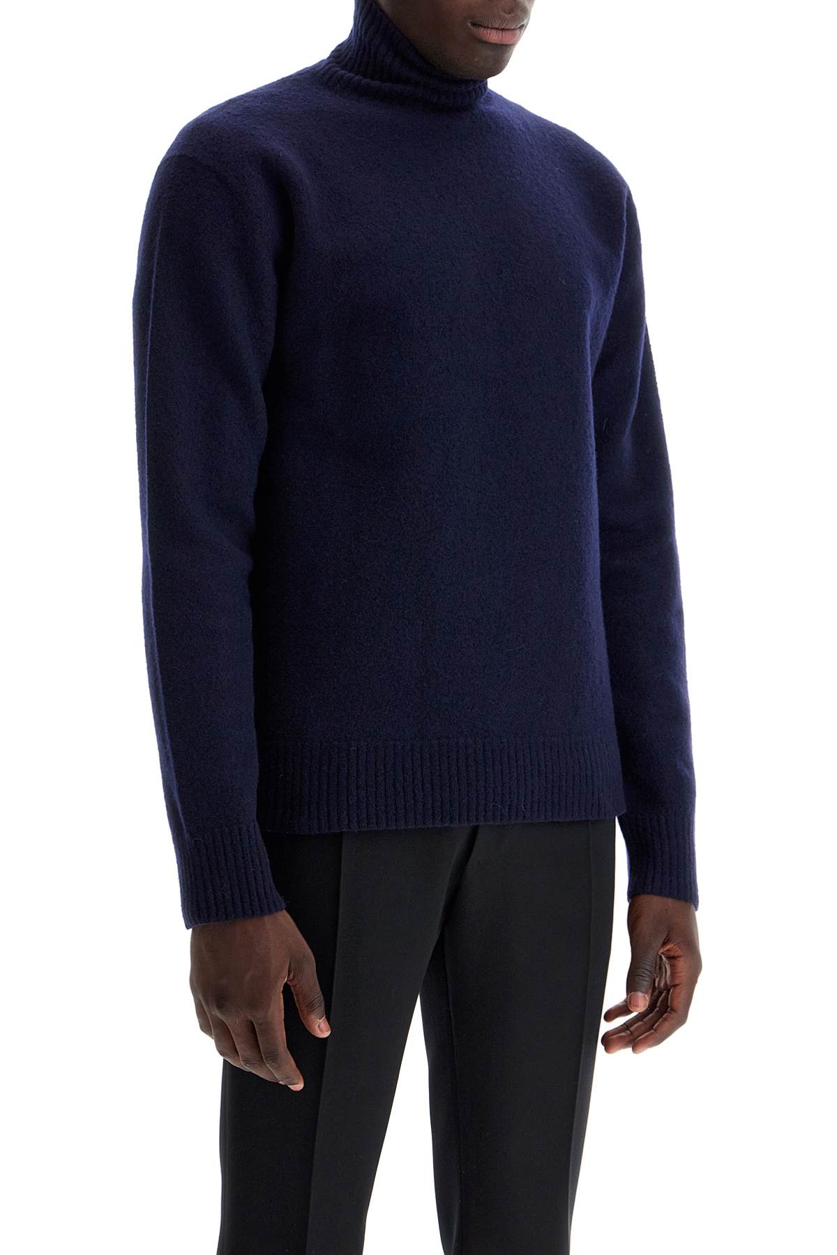 Shop Jil Sander High-neck Wool Pullover Sweater In Blue