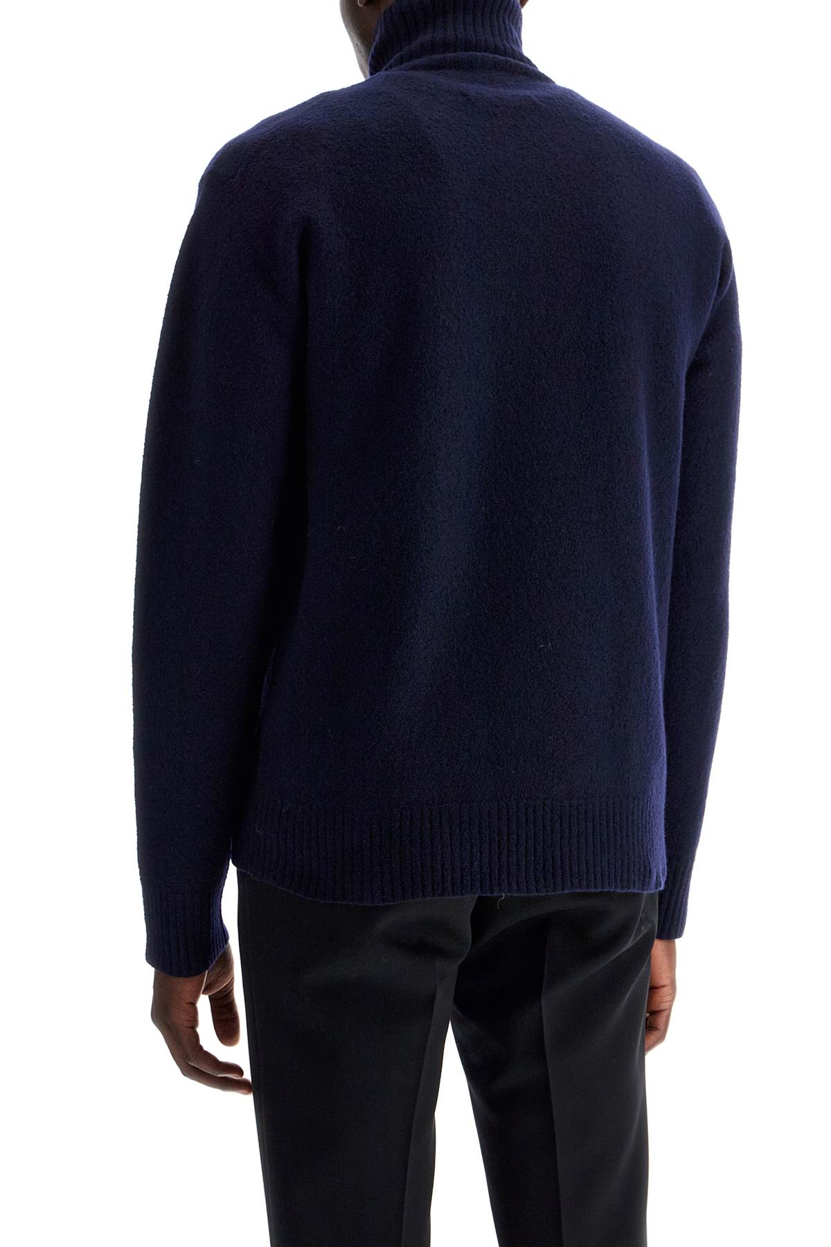 Shop Jil Sander High-neck Wool Pullover Sweater In Blue