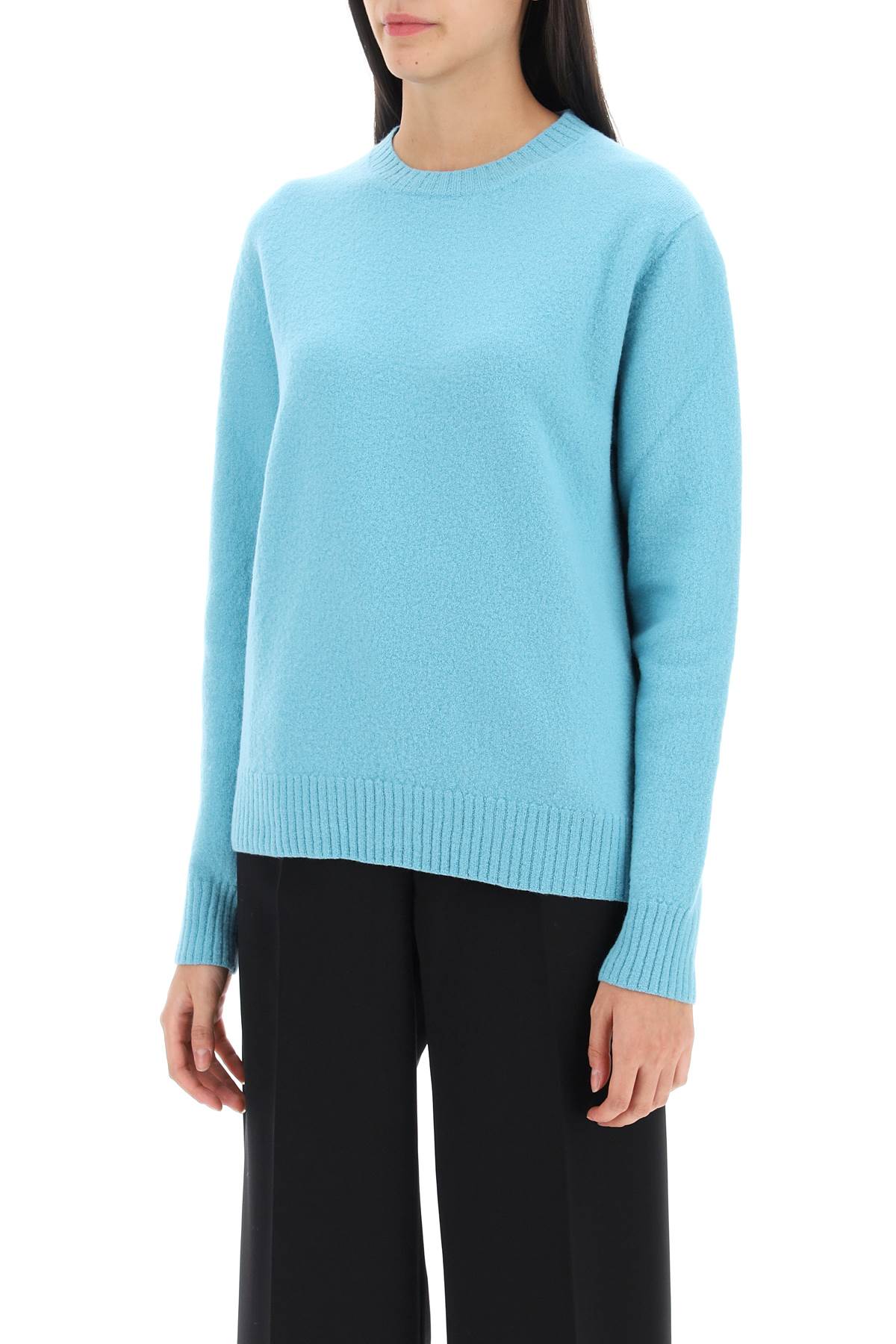 Shop Jil Sander Crew-neck Sweater In Wool In Light Blue