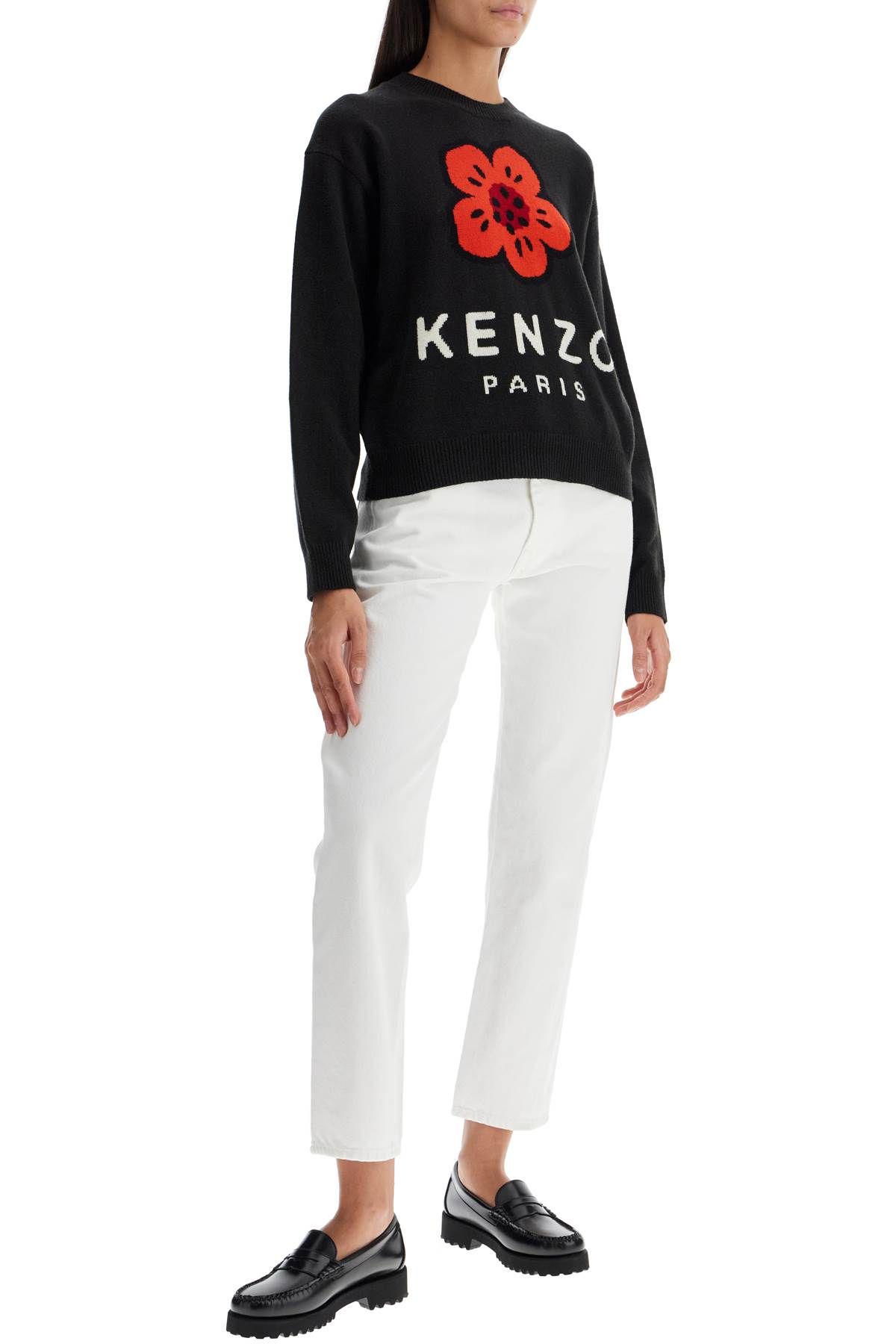 Shop Kenzo 'boke Flower Wool Pullover In Black