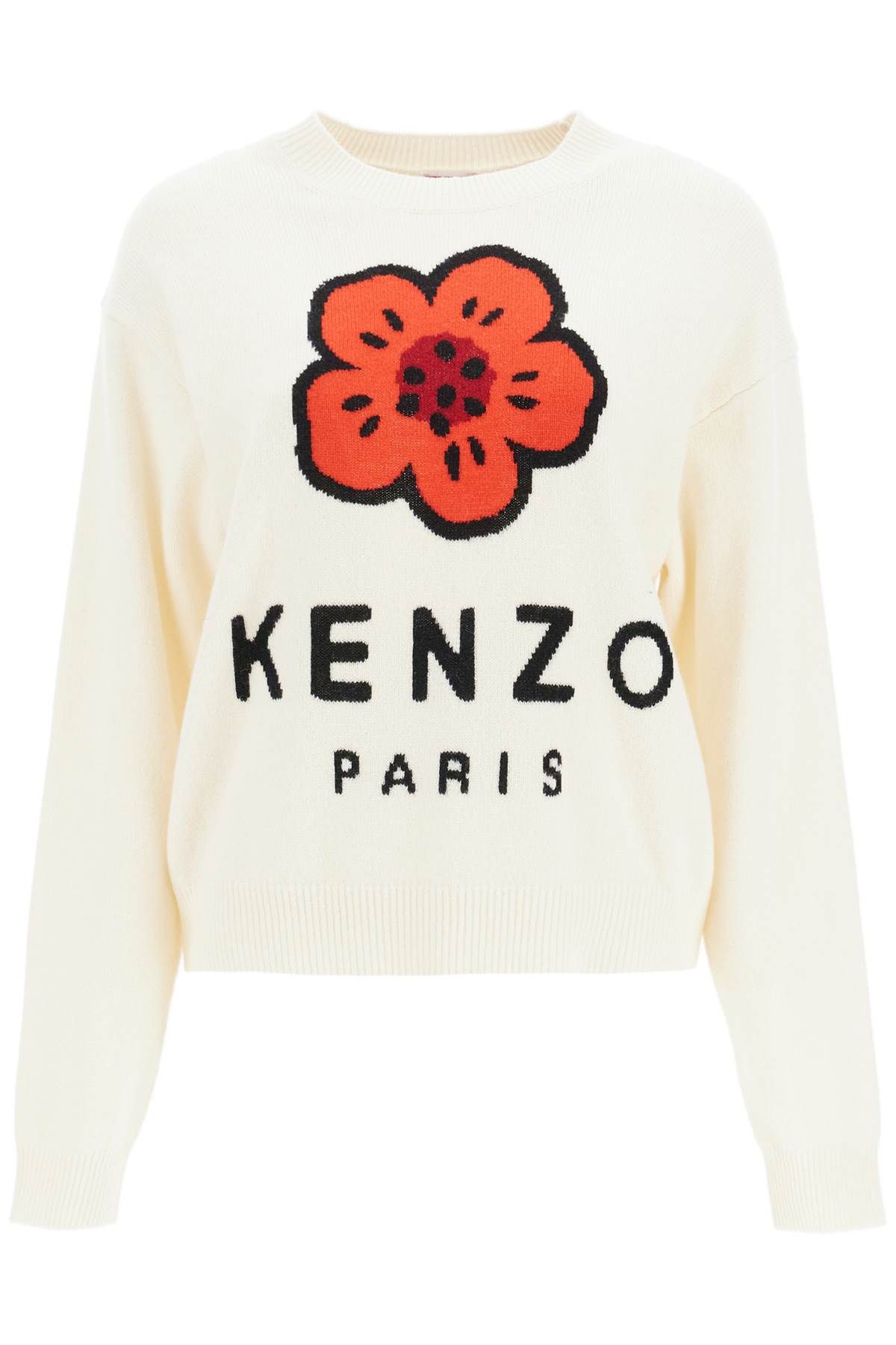 Shop Kenzo 'boke Flower Wool Pullover In White