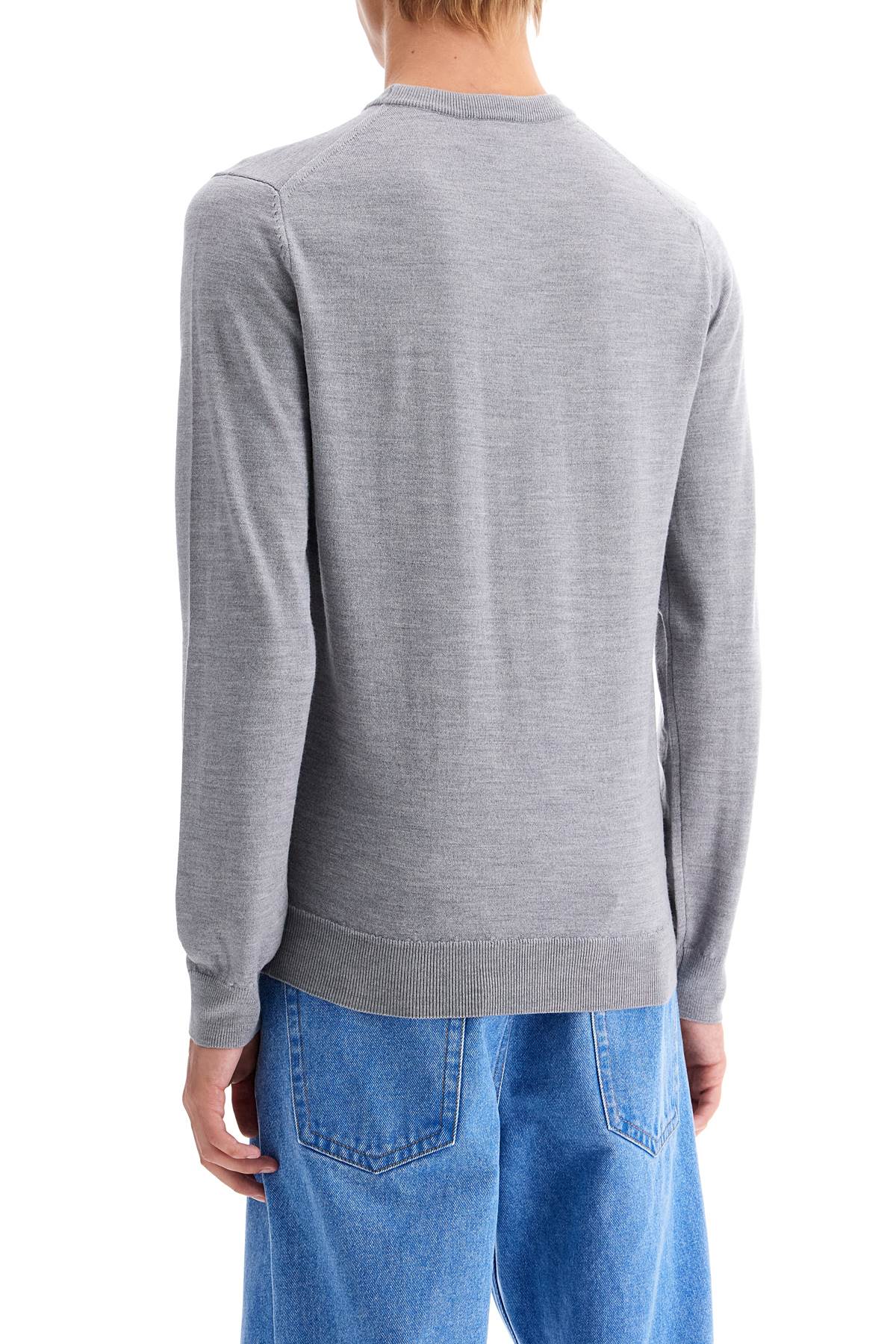 Shop Lacoste Wool Crewneck Pullover In Grey