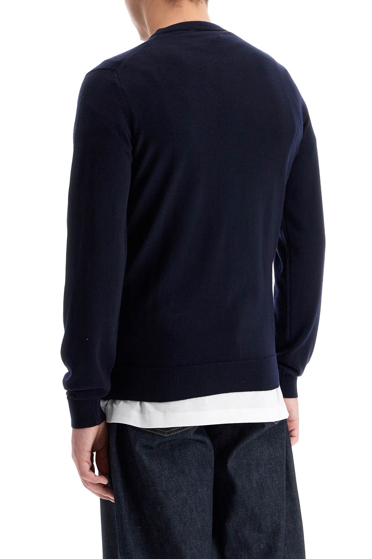 Shop Lacoste Wool Crewneck Pullover In Blue