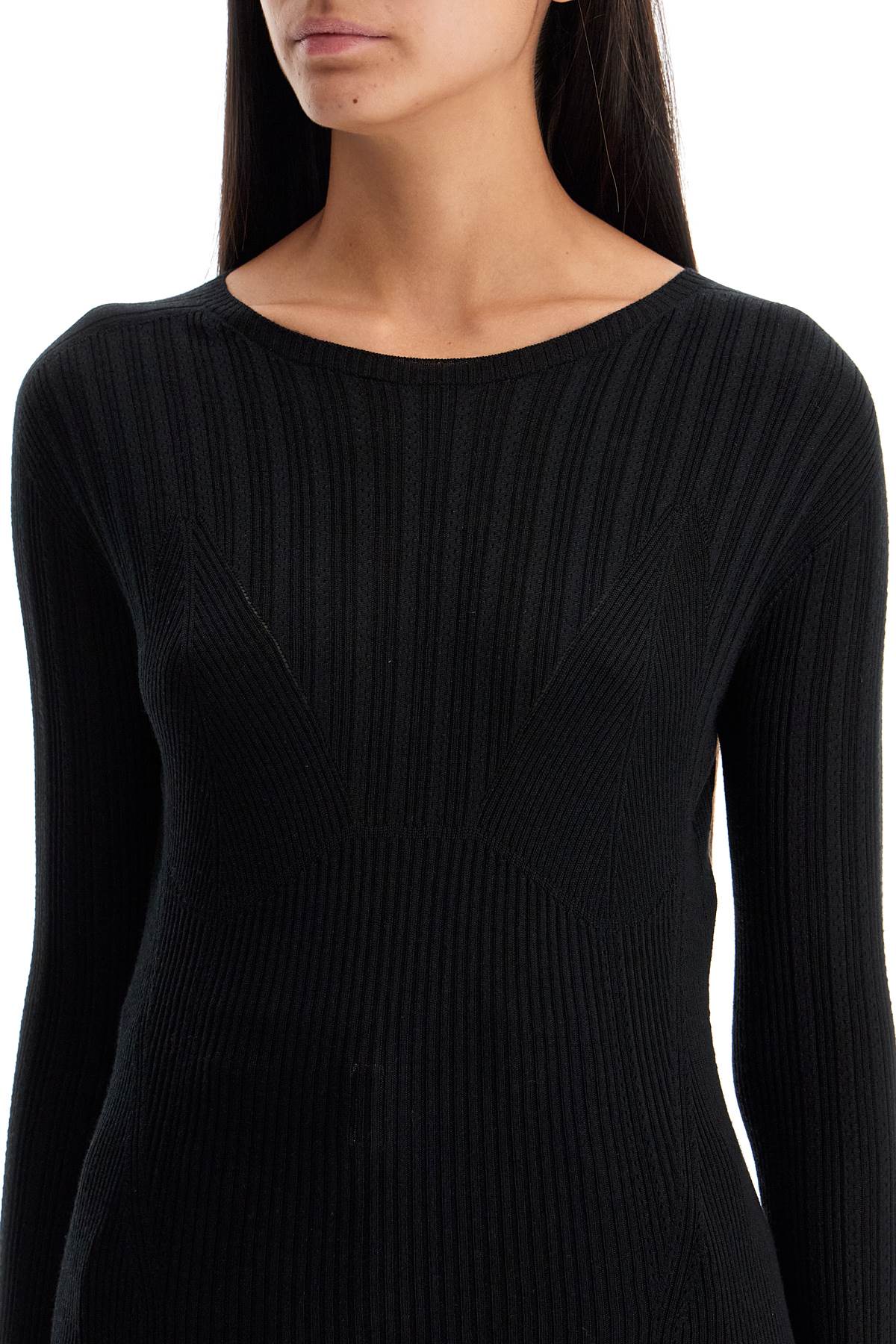 Shop Lanvin Ribbed Crewneck Sweater In Black