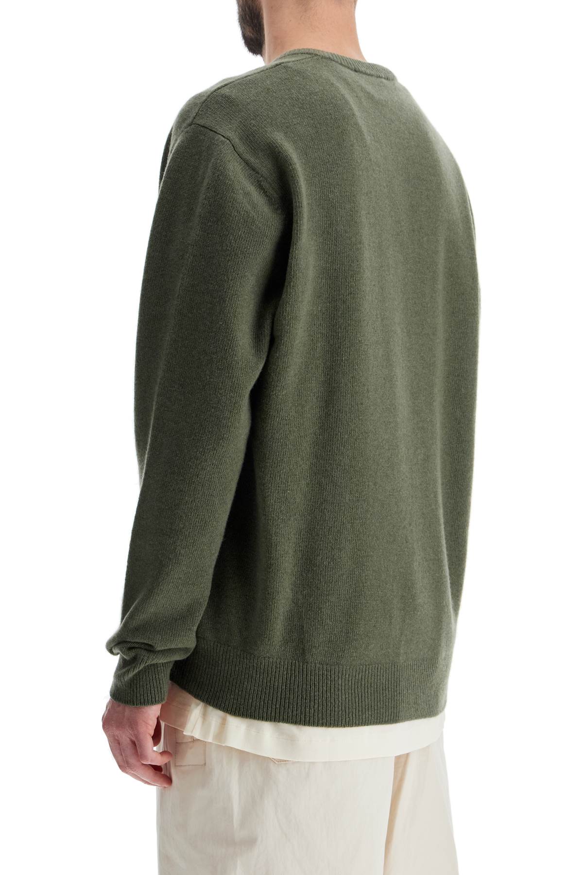 Shop Lemaire Deep V-neck Pullover Sweater In Green