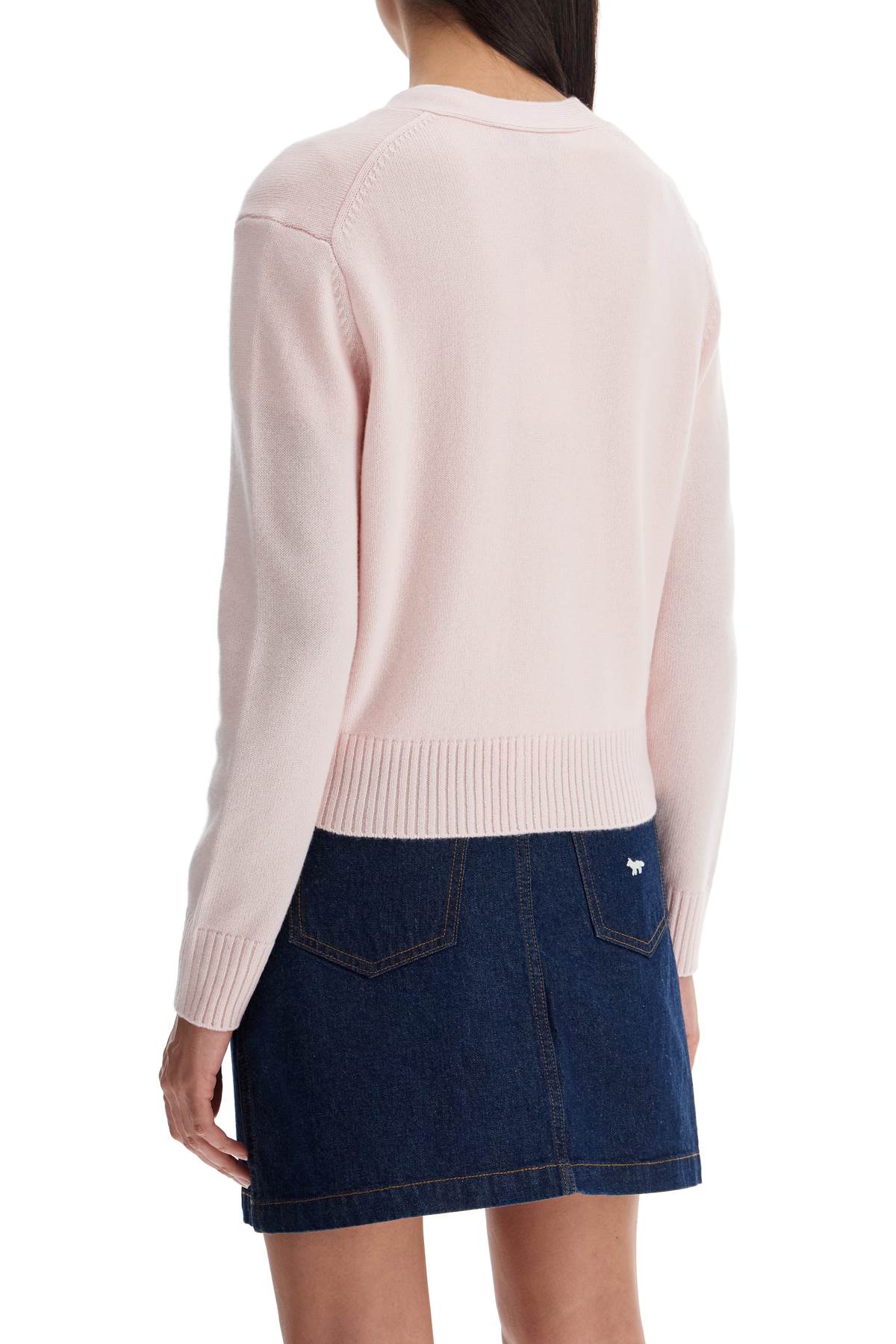 Shop Maison Kitsuné Bold Fox Head Cardigan For In Pink