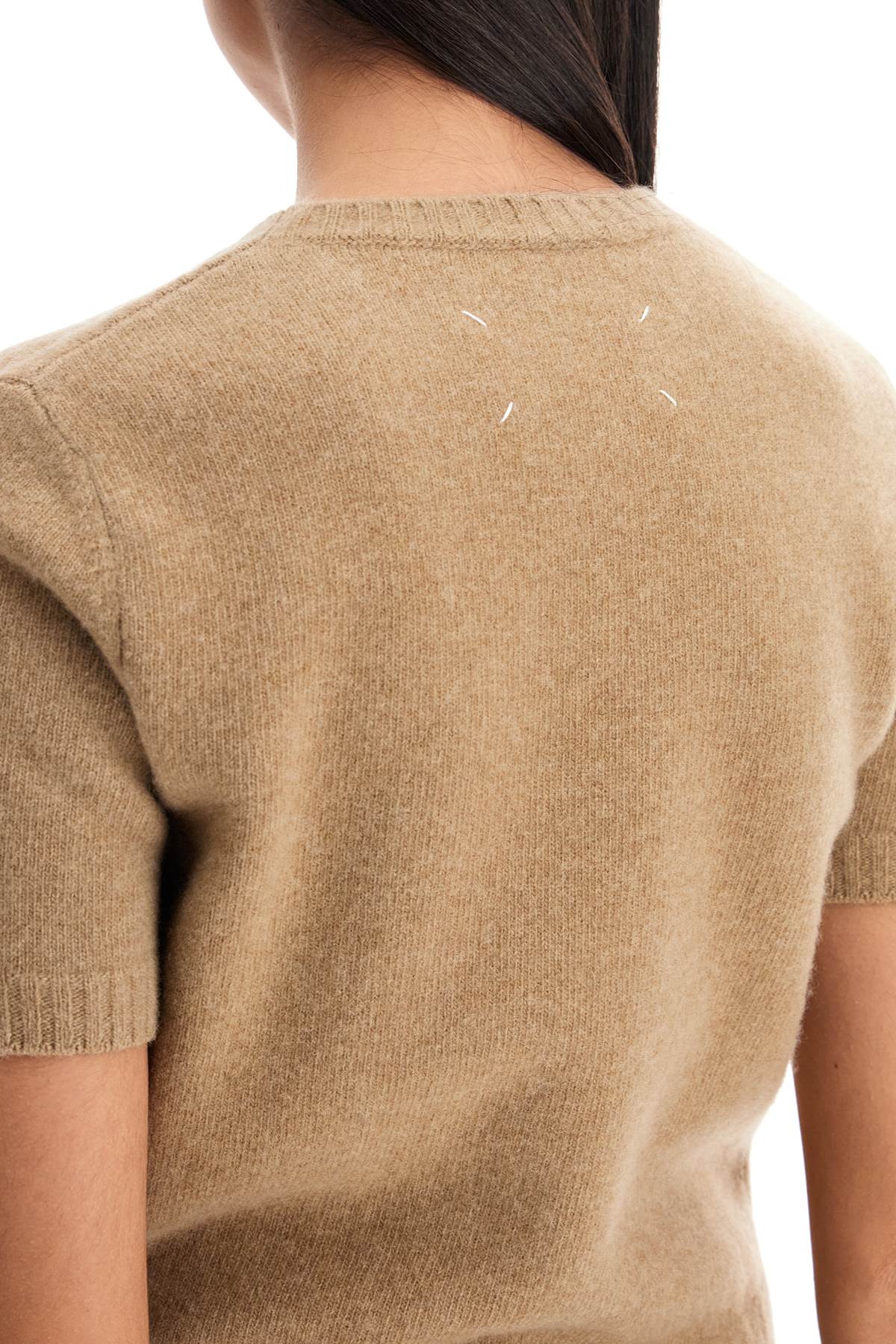 Shop Maison Margiela Wool Crewneck Sweater In Beige