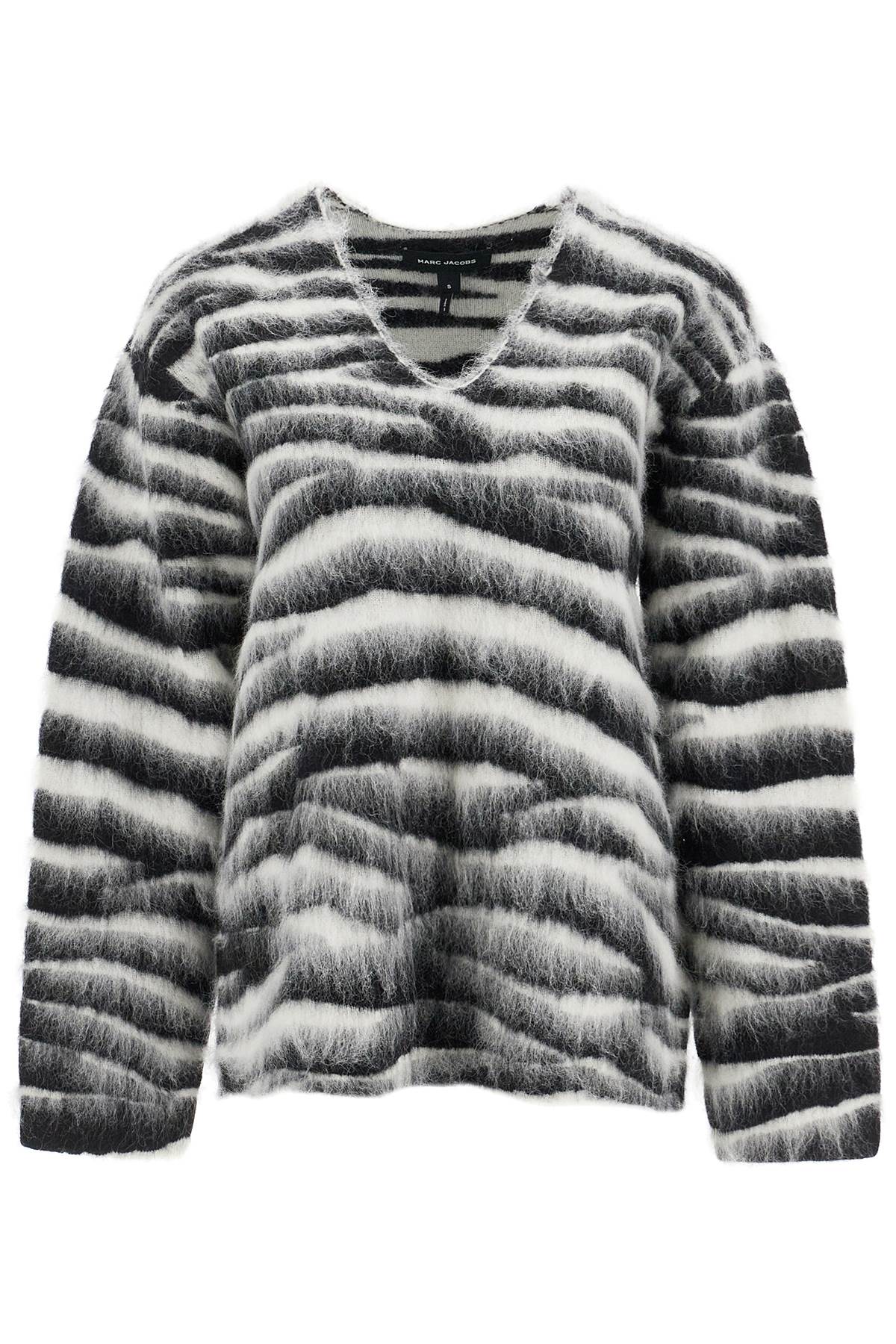 Shop Marc Jacobs Zebra Print Wool And Mohair In White