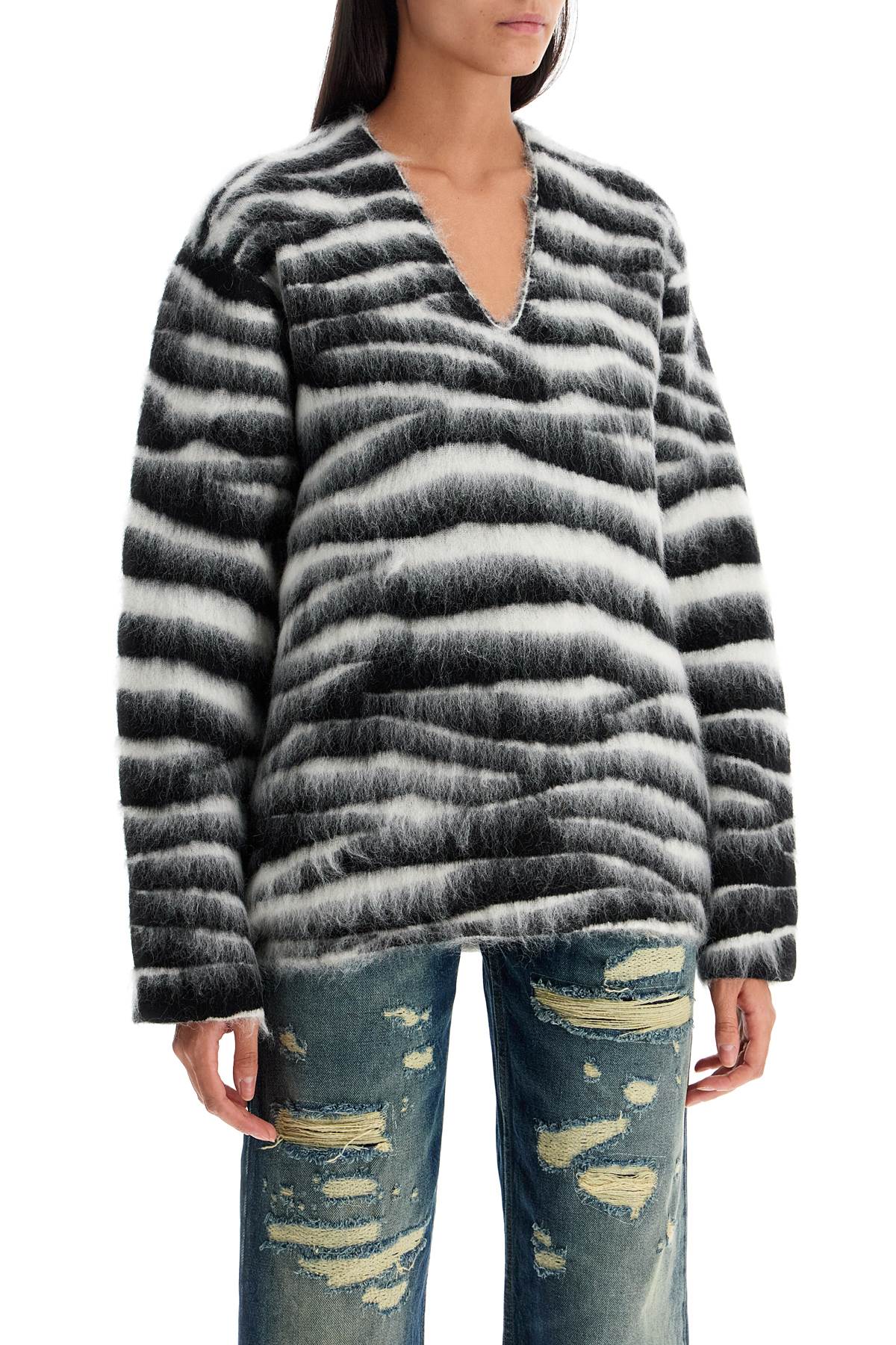 Shop Marc Jacobs Zebra Print Wool And Mohair In White