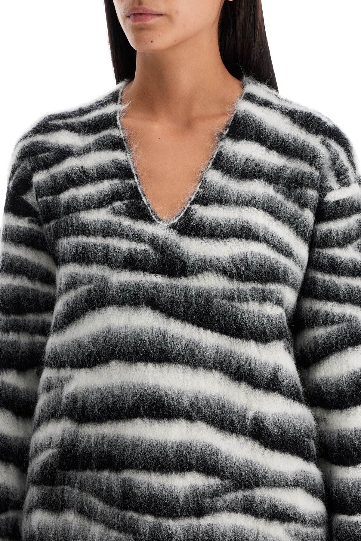 Shop Marc Jacobs Zebra Print Wool And Mohair In White