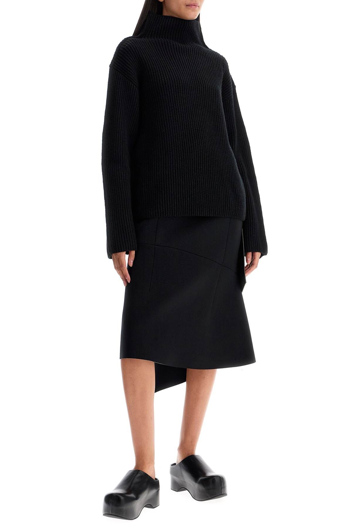 Shop Marni 'oversized High-neck Pul In Black