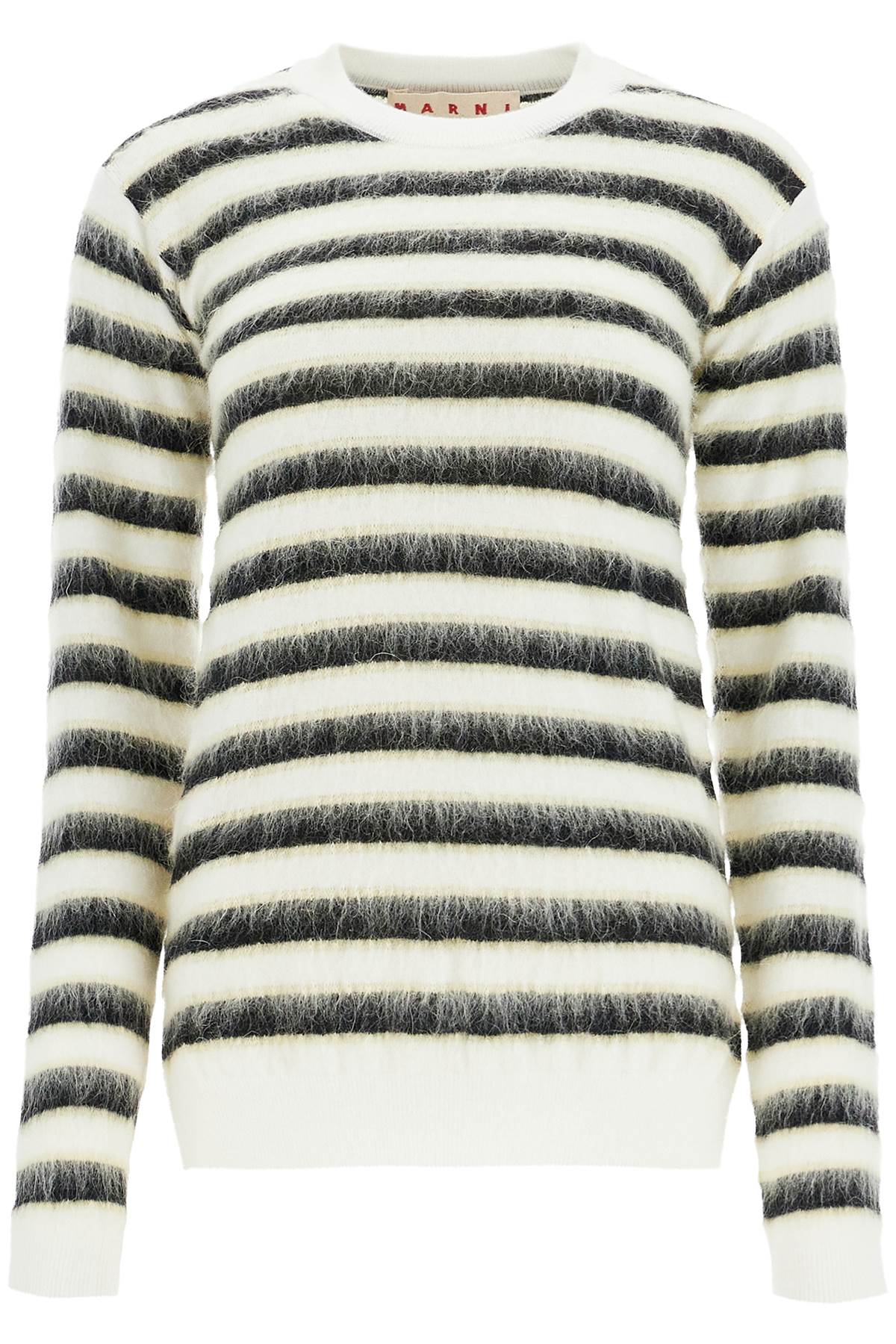 Shop Marni Striped Crewneck Pullover In Light Blue