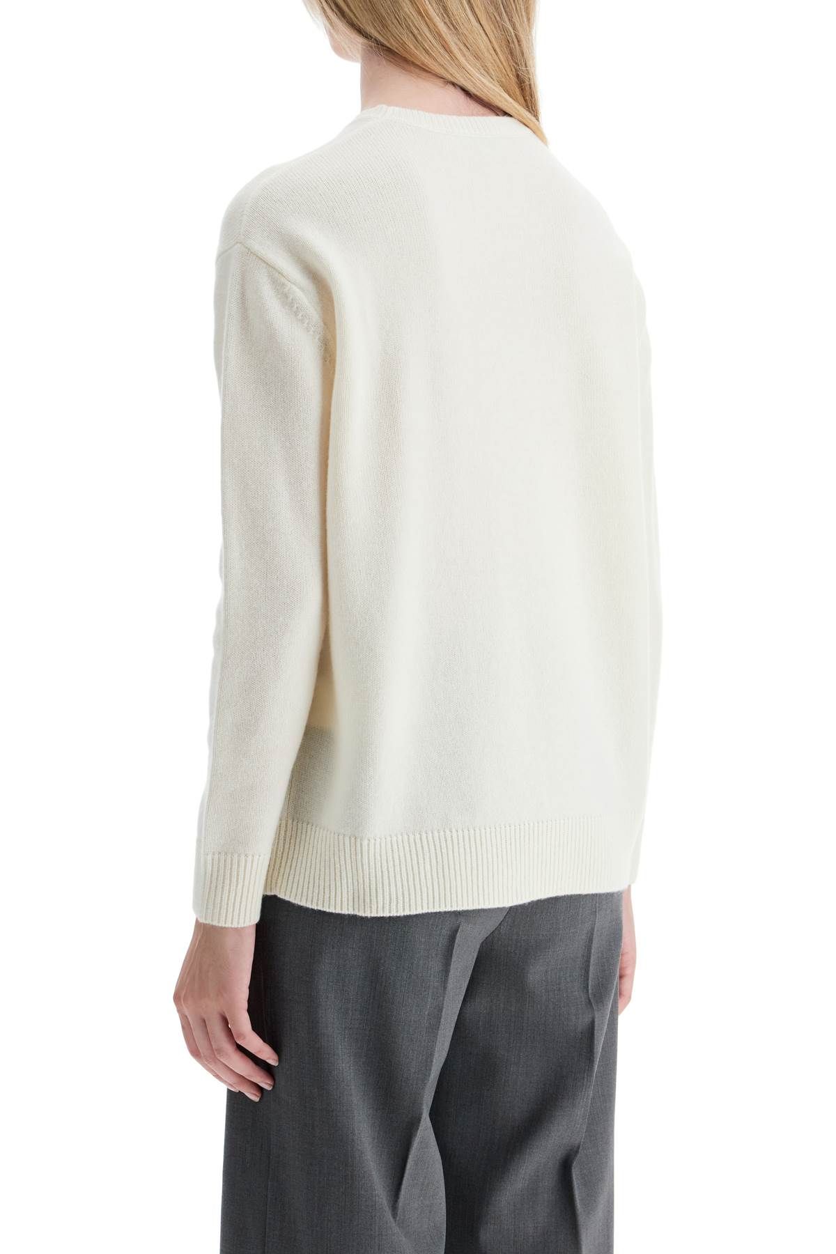 Shop Max Mara Form With Embroidery And Sequins Pullover In White