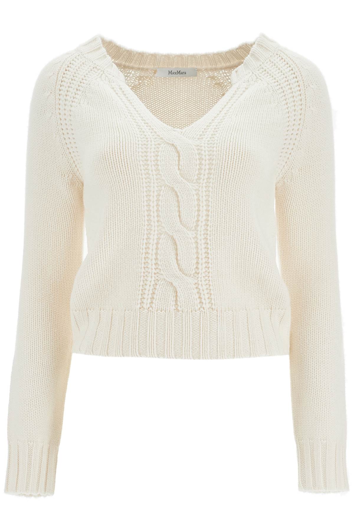 Shop Max Mara Cashmere Pullover Sweater In White