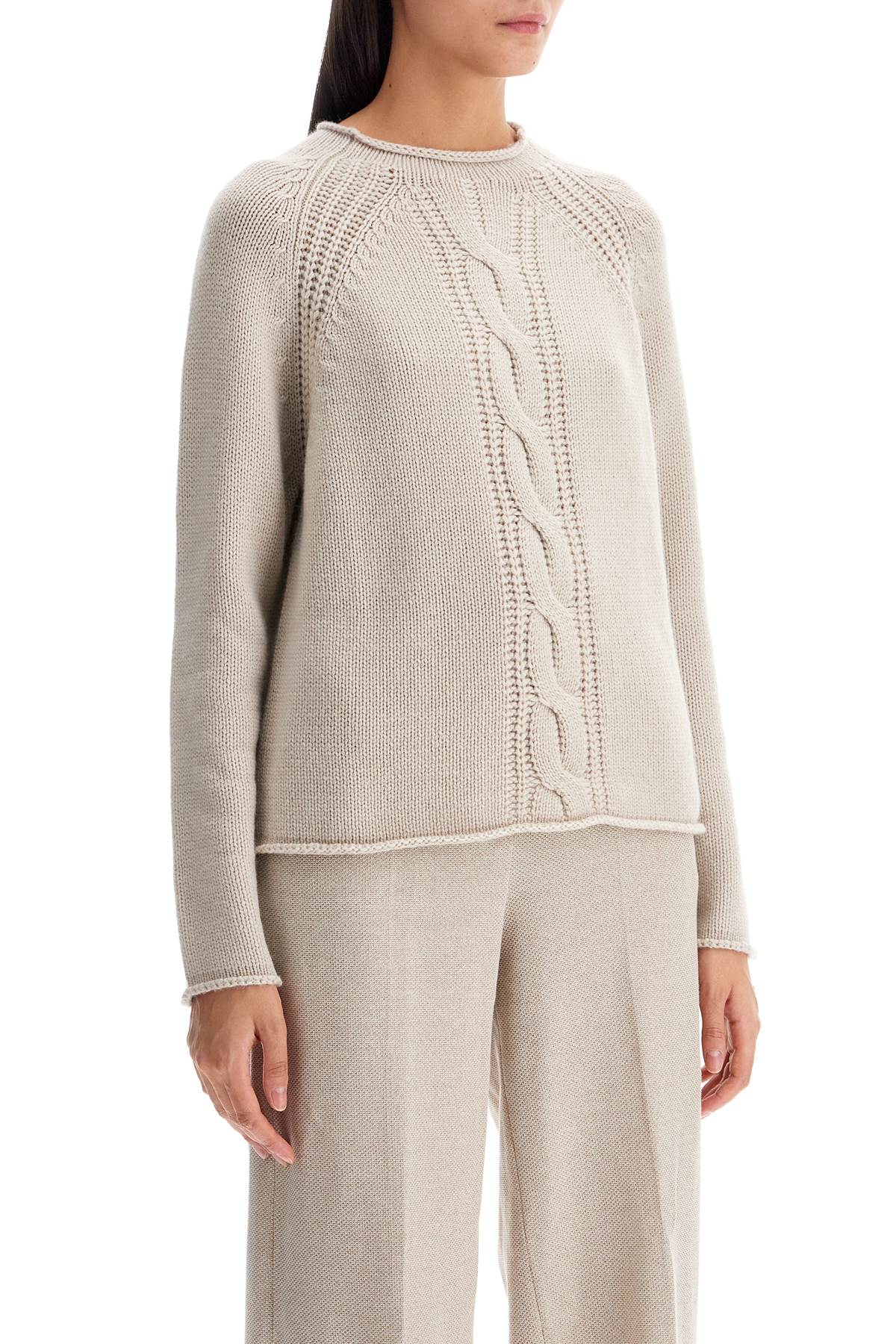 Shop Max Mara Cashmere Pullover Sweater In Beige