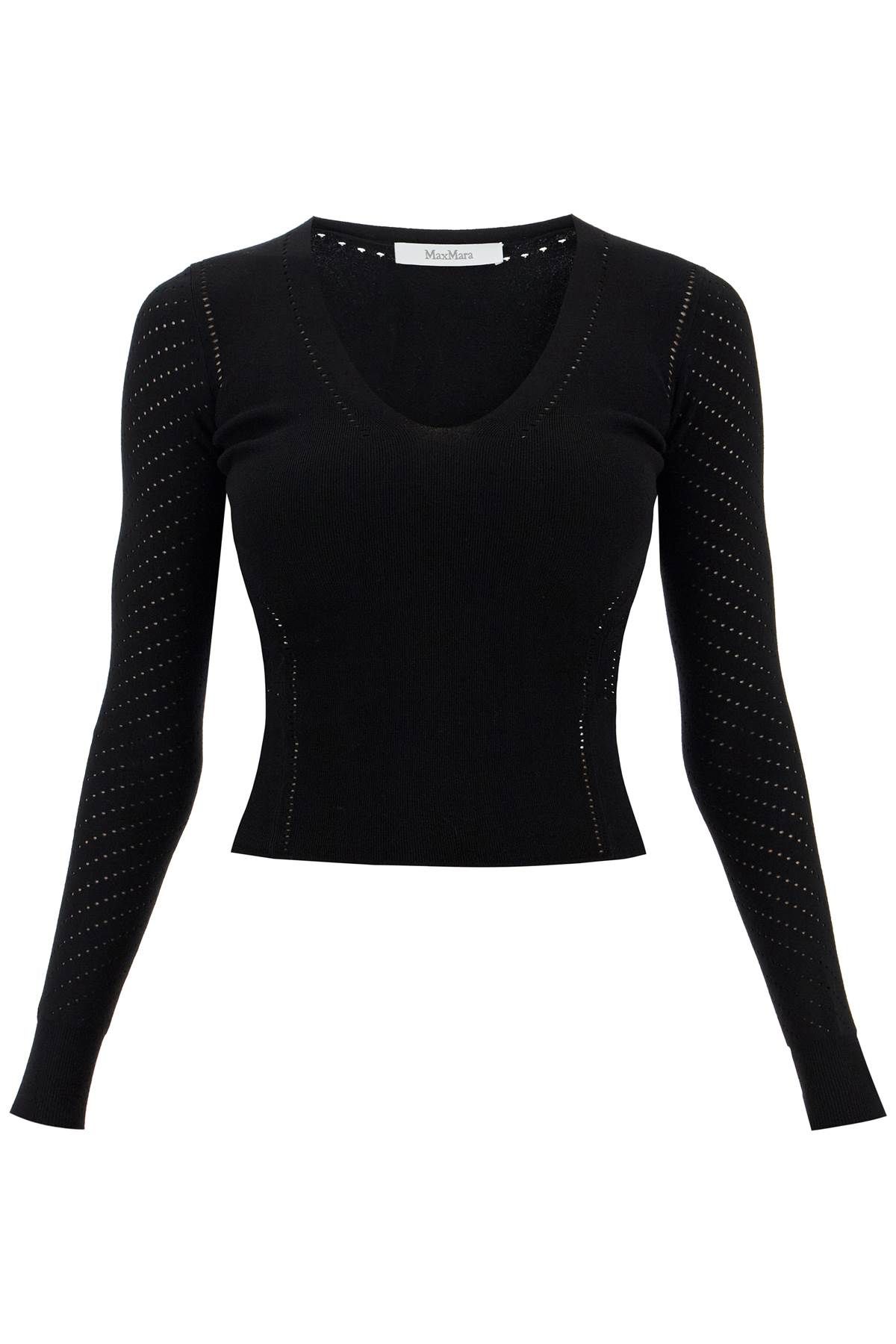 MAX MARA knitted sweater with perforated details ‘