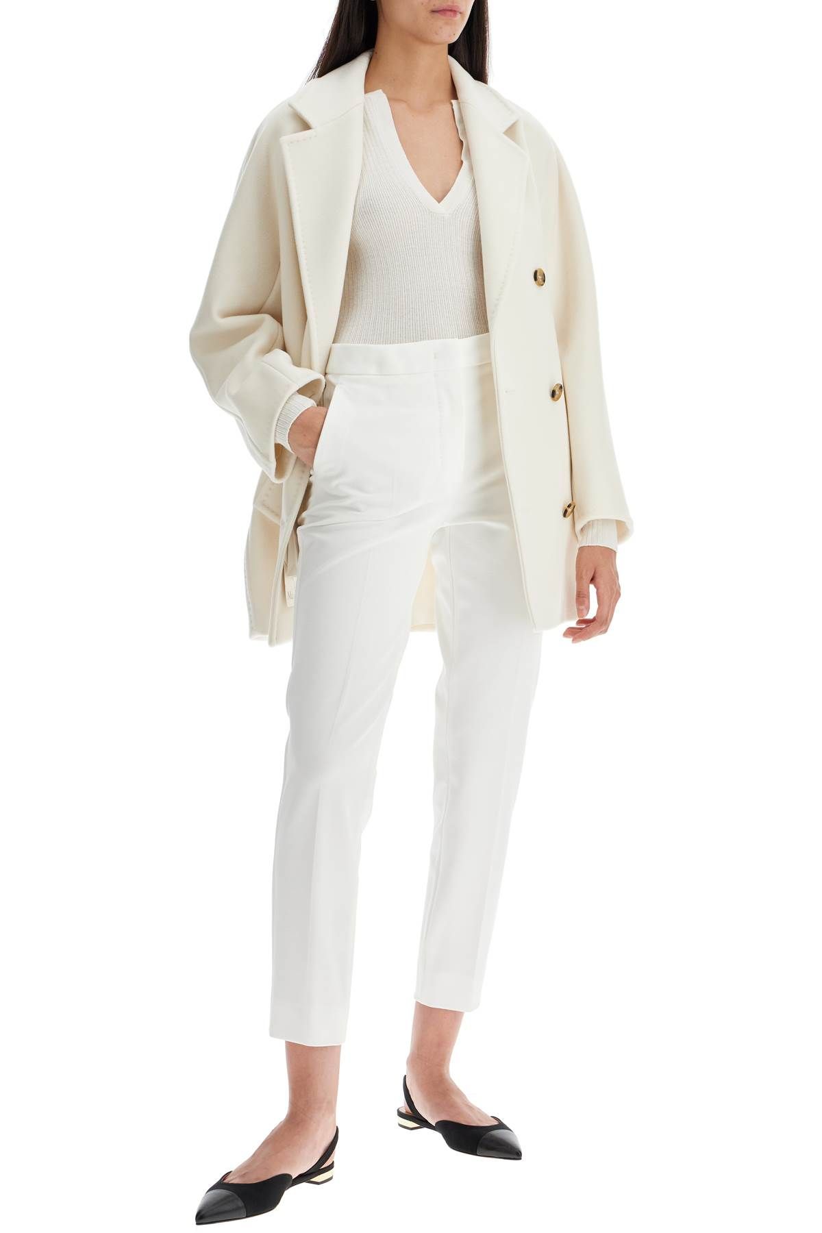 Shop Max Mara 'silk And Cashmere 'scream In White