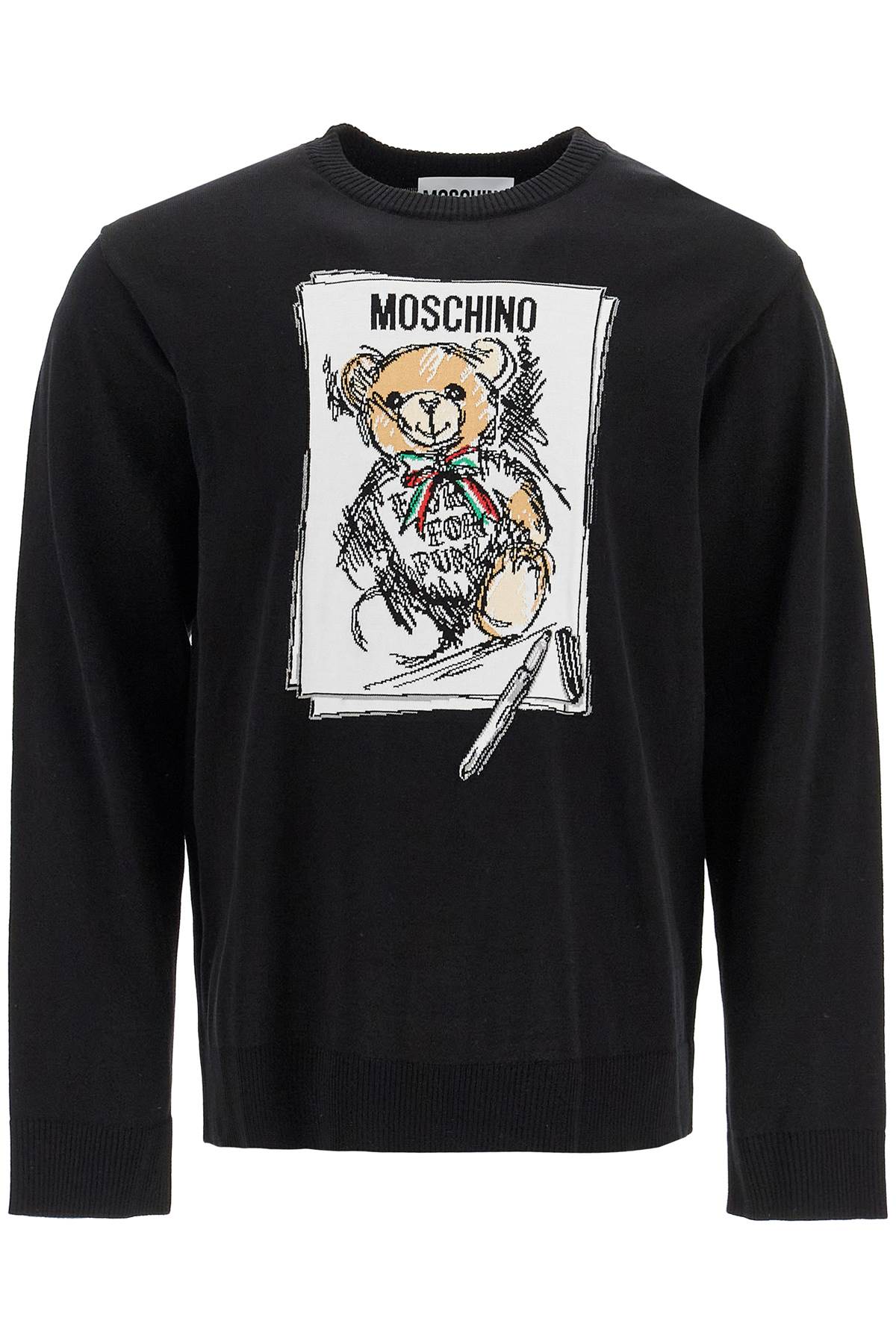 Shop Moschino Teddy Bear Pullover In Black