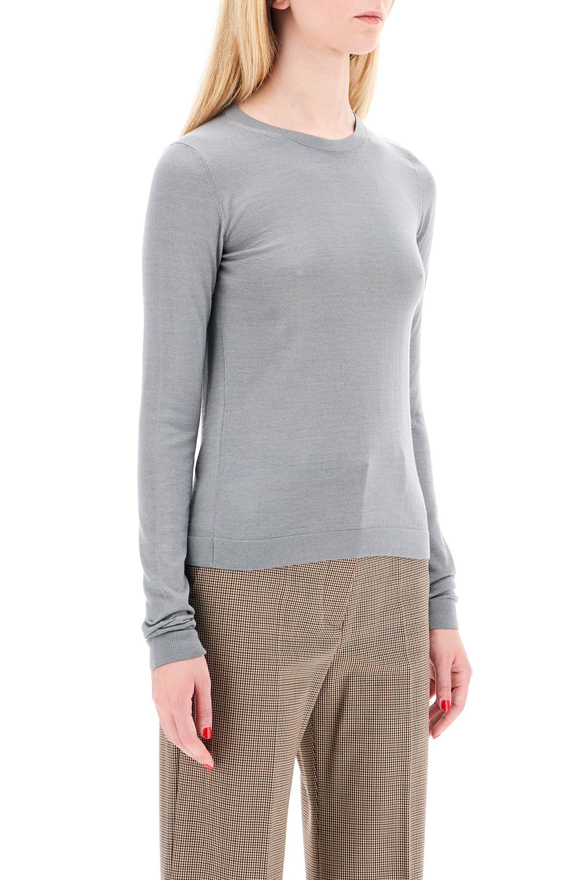 Shop Mrz 'cashmere And Silk Blend Sweater In Grey