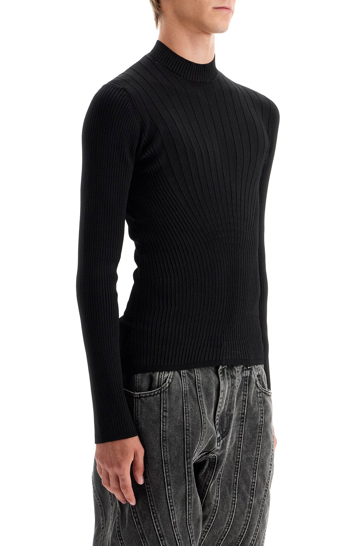 Shop Mugler Fitted Long-sleeved Top In Black