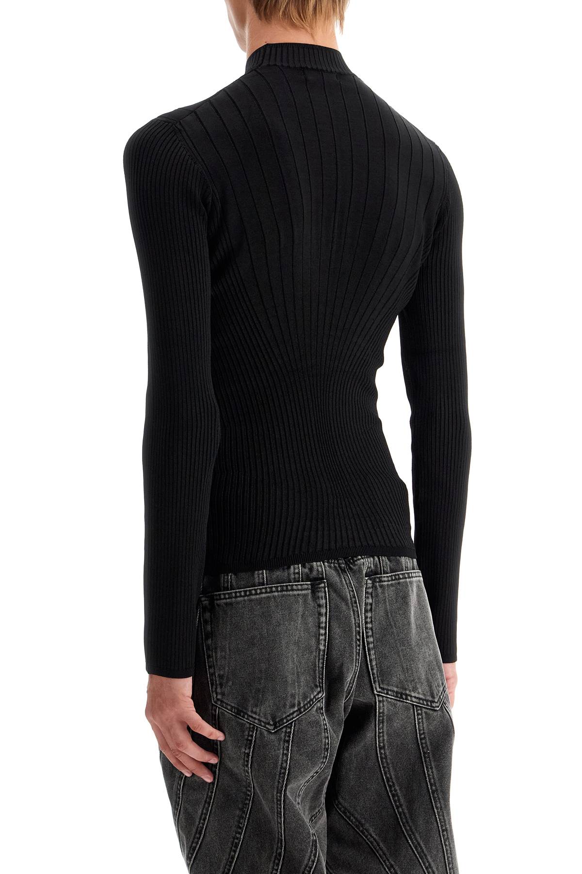 Shop Mugler Fitted Long-sleeved Top In Black