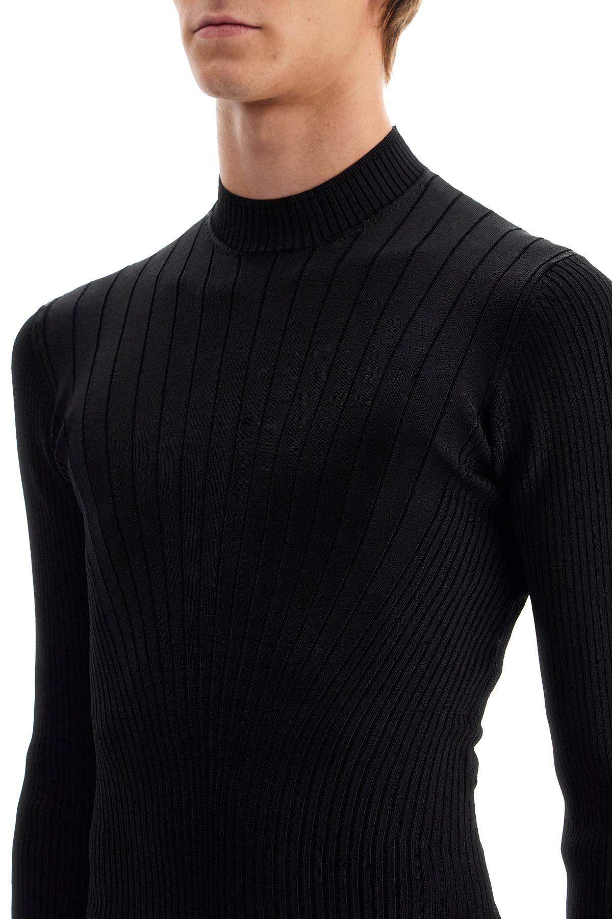 Shop Mugler Fitted Long-sleeved Top In Black