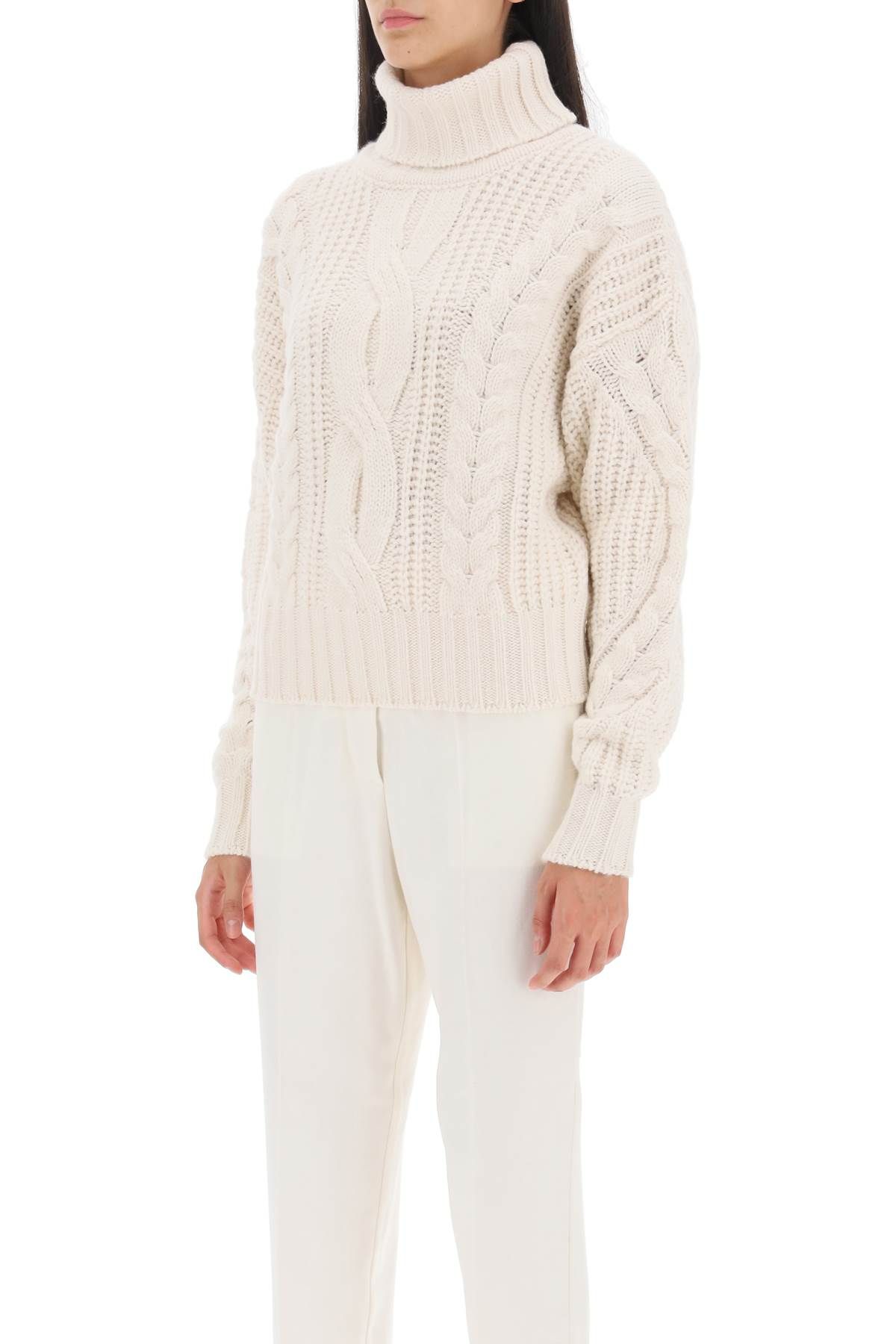 Shop Mvp Wardrobe Visconti Cable Knit Sweater In White