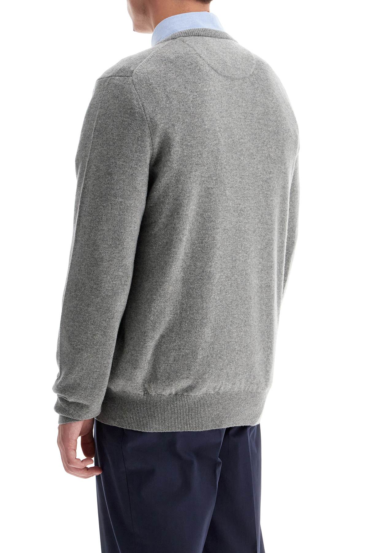 Shop Polo Ralph Lauren Wool Pullover With Pony Embroidery In Grey