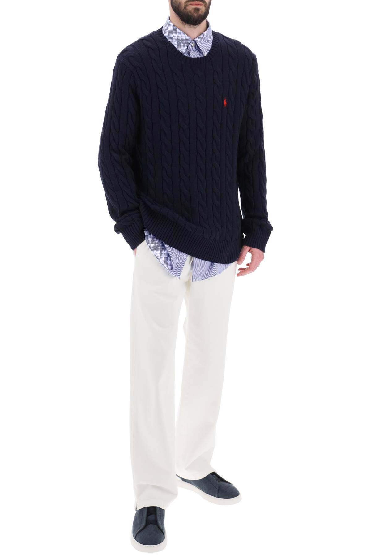 Shop Polo Ralph Lauren Cotton-knit Sweater In Blue