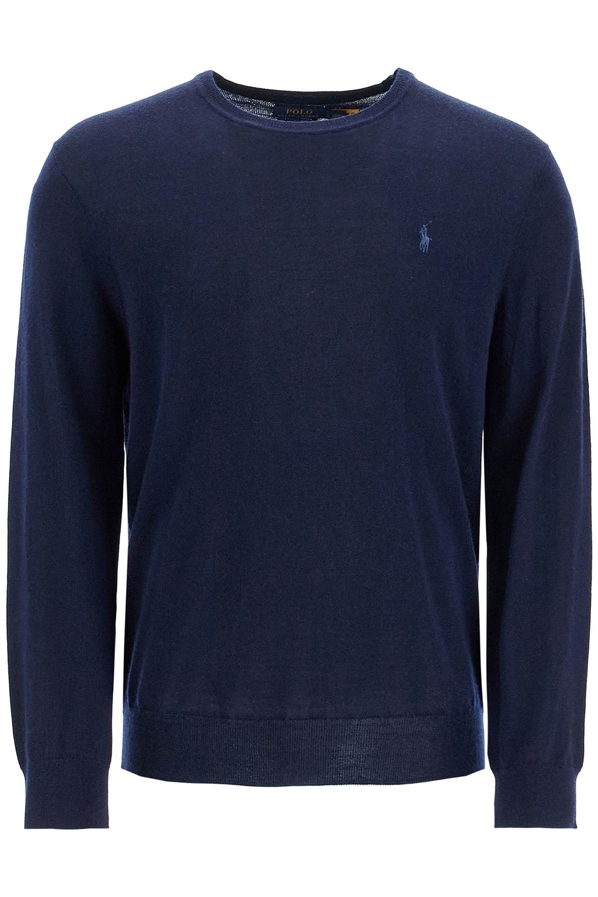 Shop Polo Ralph Lauren Crewneck Pullover With Embroidered In Blue