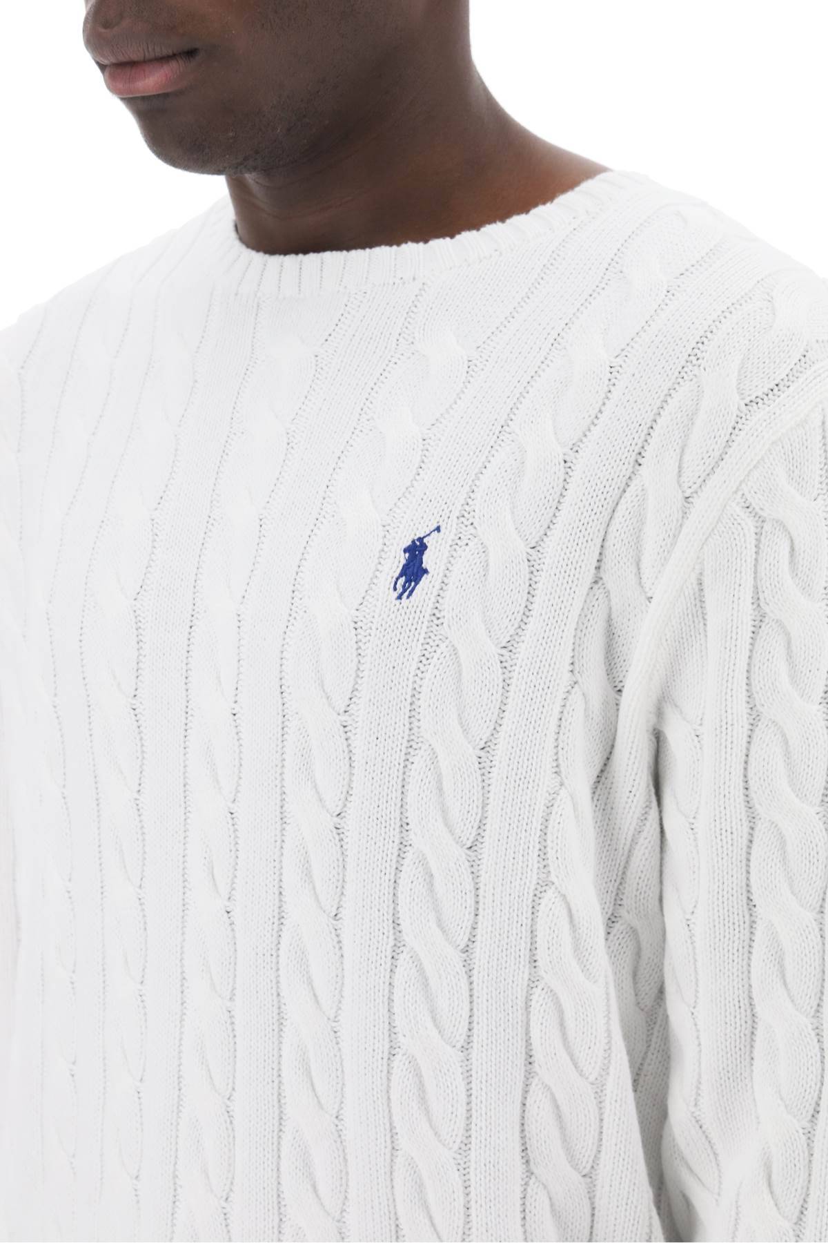 Shop Polo Ralph Lauren Cotton-knit Sweater In White