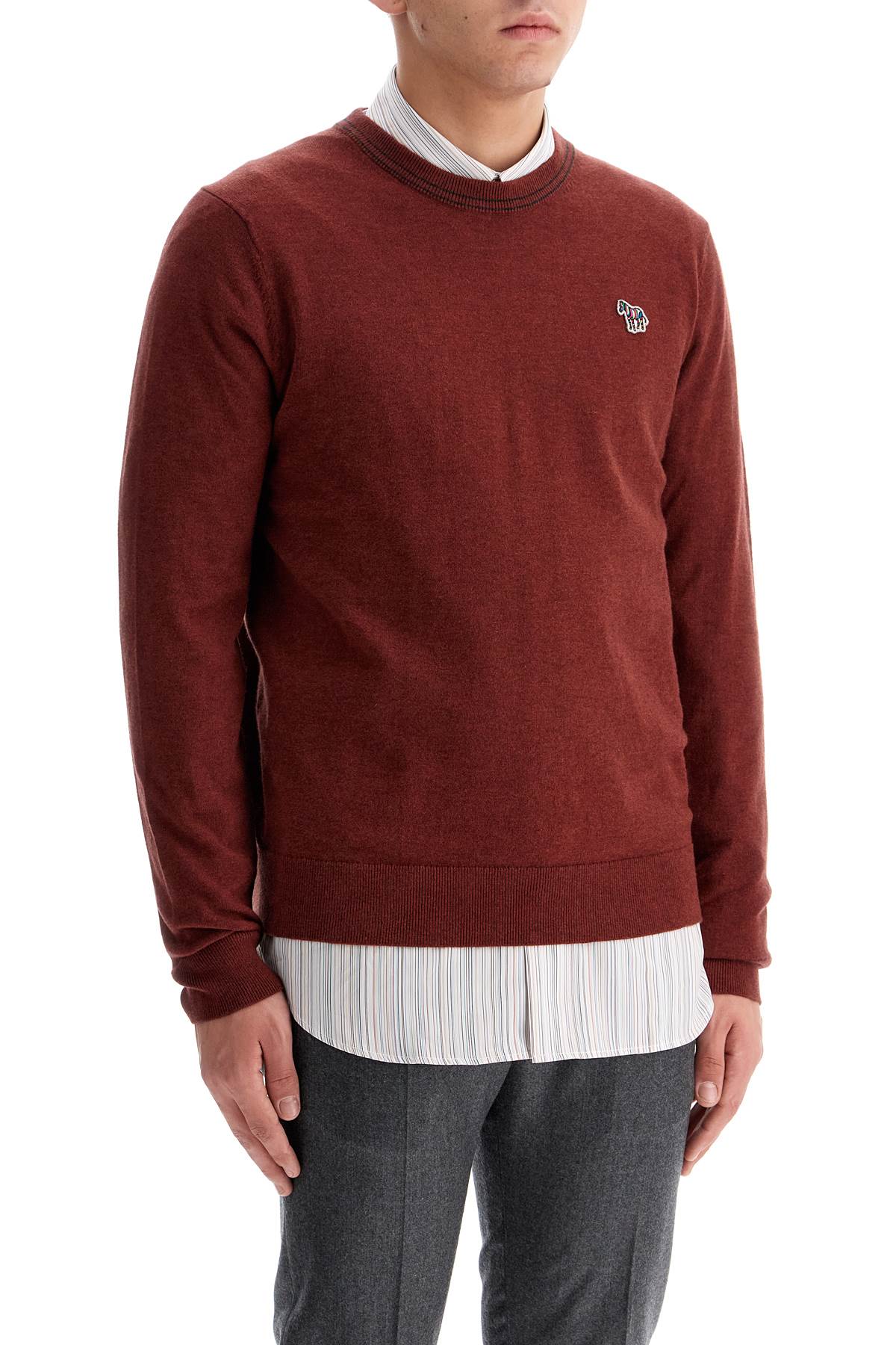 Shop Ps By Paul Smith Cotton And Wool Blend Pullover Sweater In Red