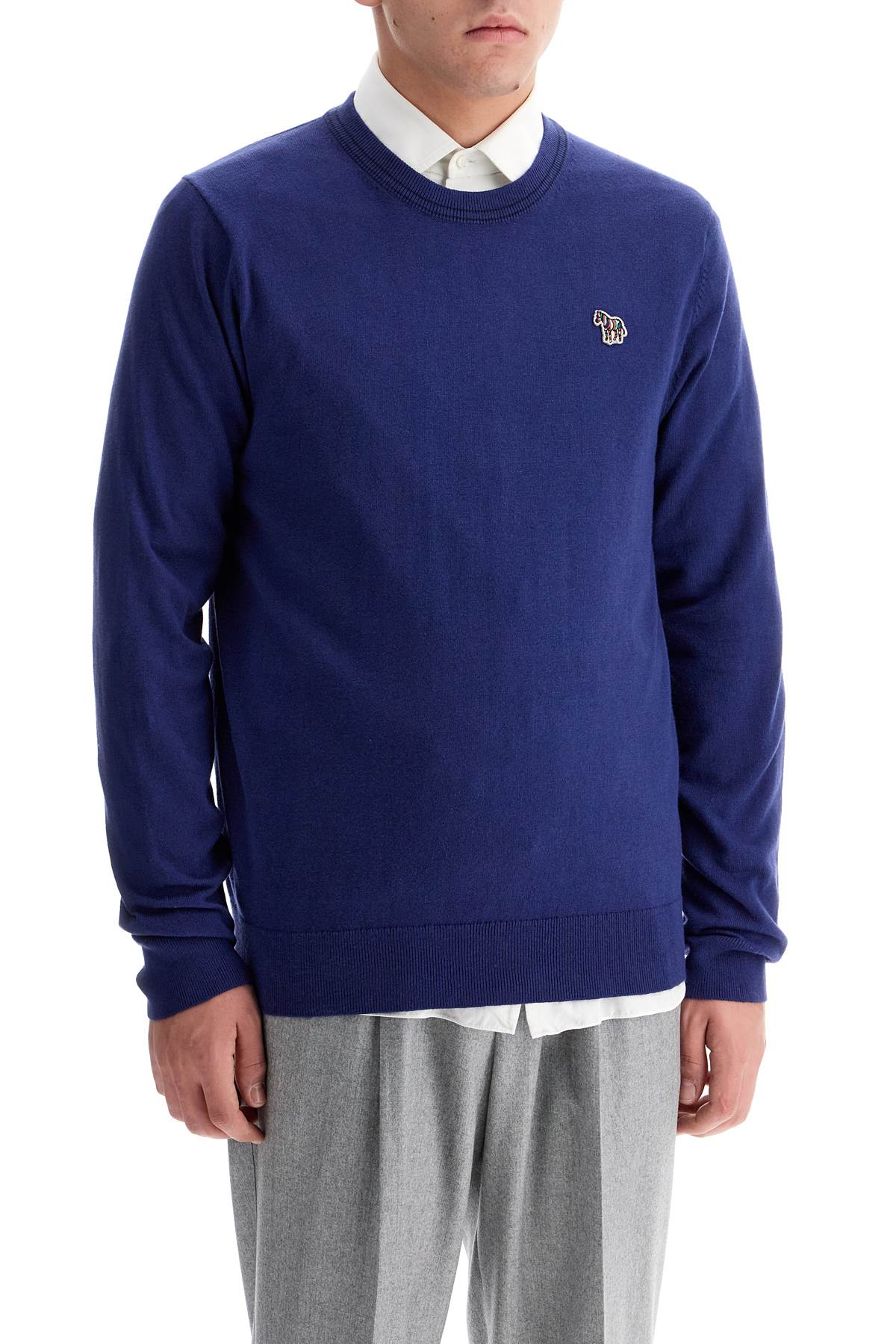 Shop Ps By Paul Smith Cotton And Wool Blend Pullover Sweater In Blue