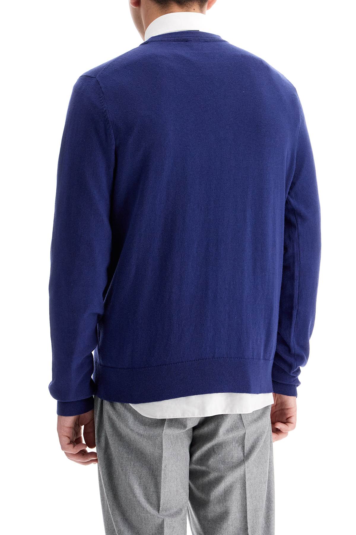 Shop Ps By Paul Smith Cotton And Wool Blend Pullover Sweater In Blue