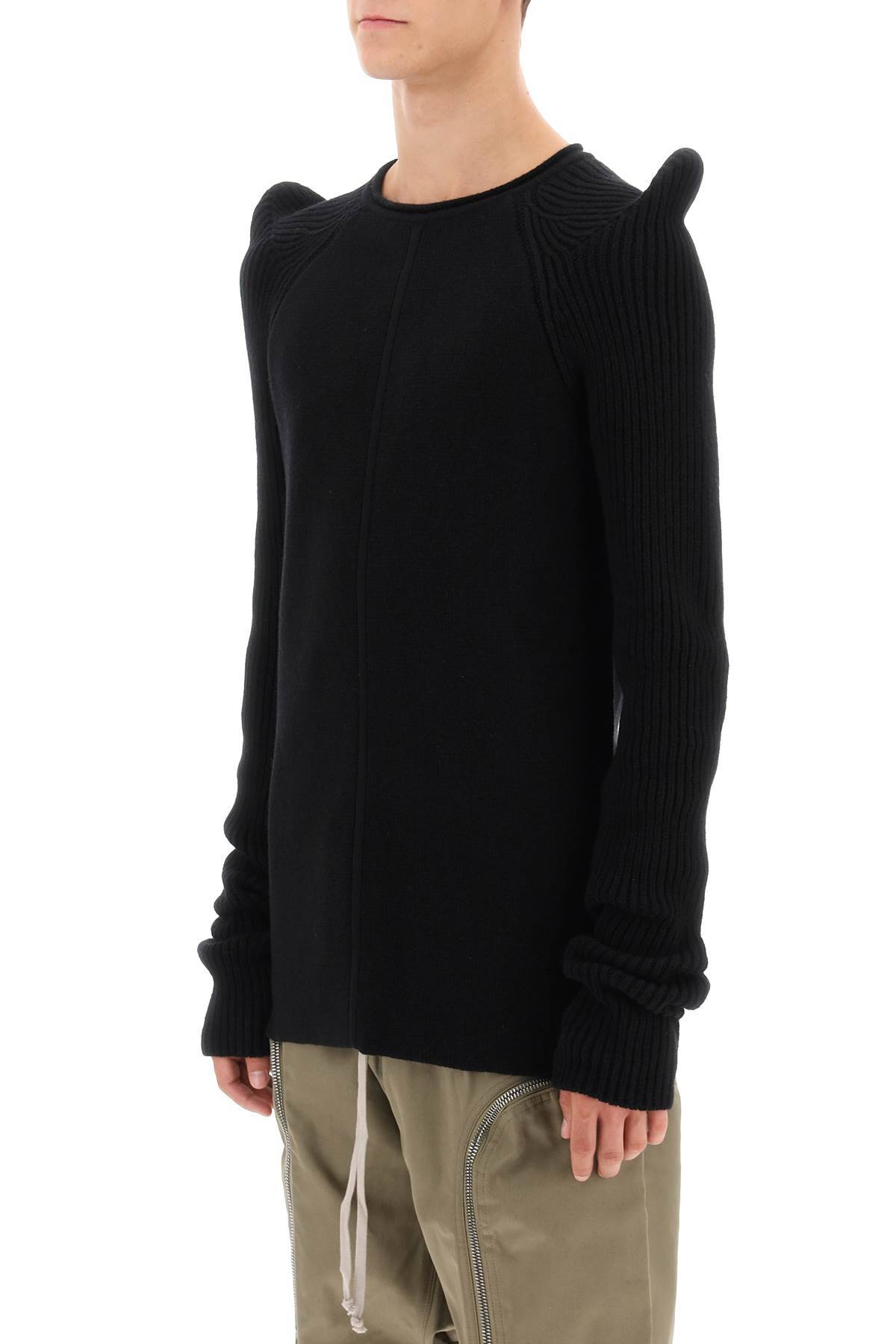 Shop Rick Owens Pointy Shoulders Cashmere Sweater In Black