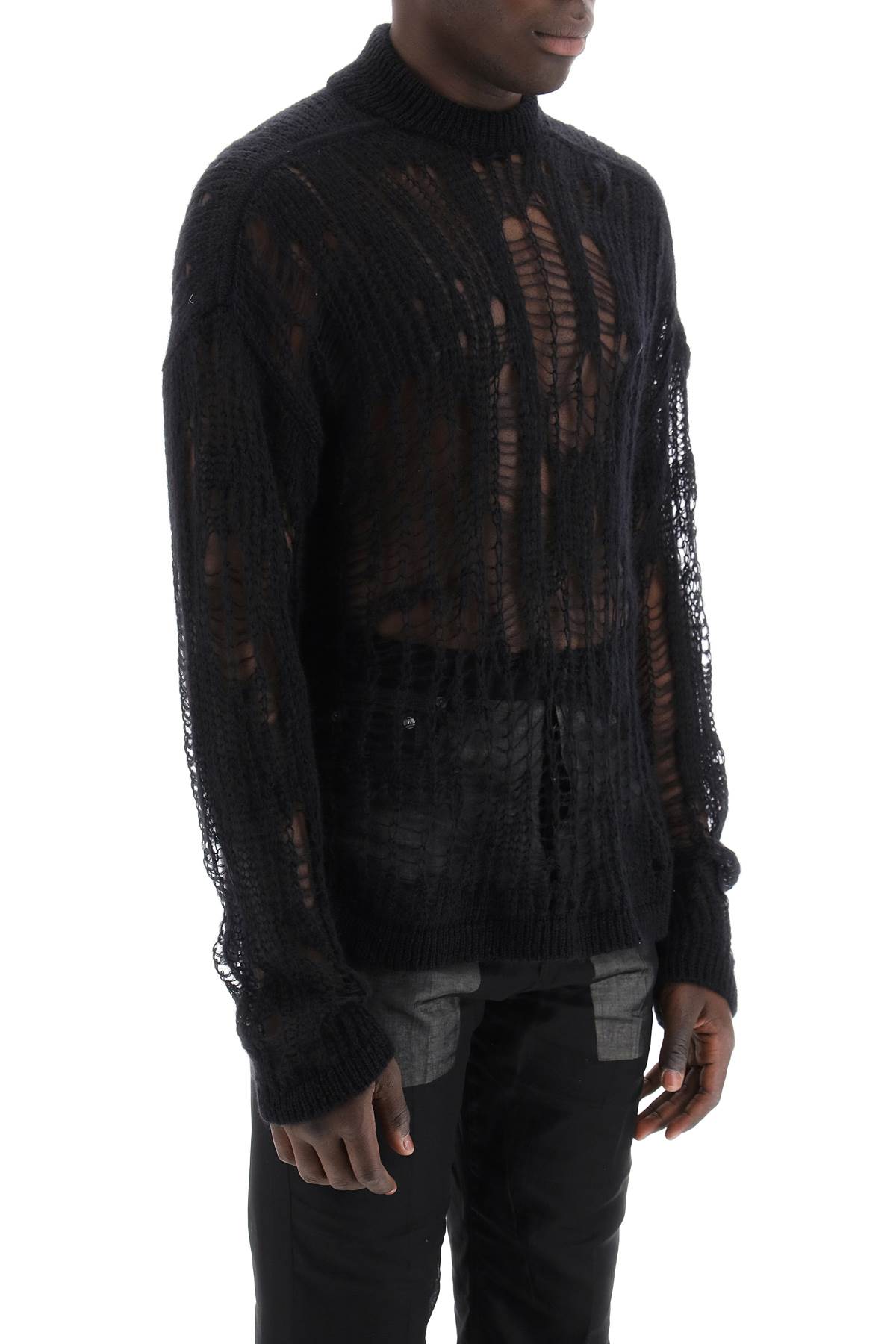 Shop Rick Owens Tommy Lupetto Oversized Knit In Black
