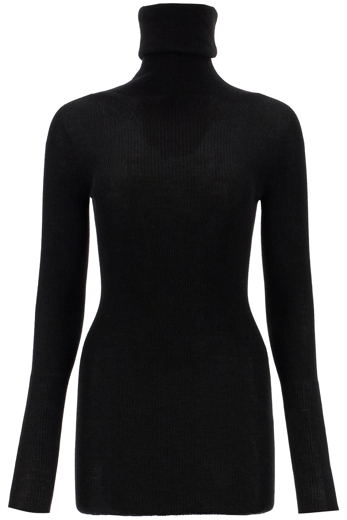 Shop Rick Owens High-neck Wool Pullover Sweater In Black