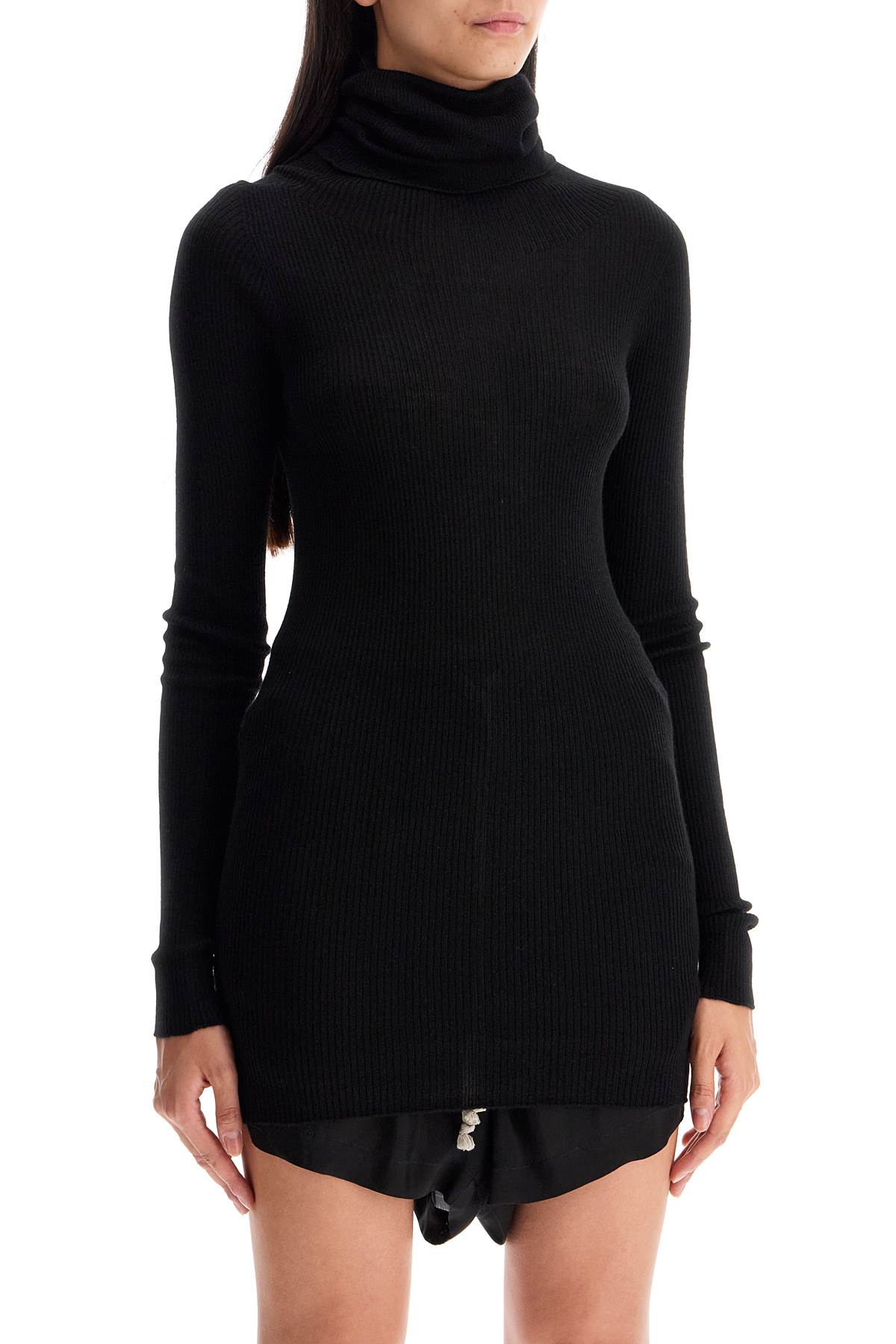 Shop Rick Owens High-neck Wool Pullover Sweater In Black