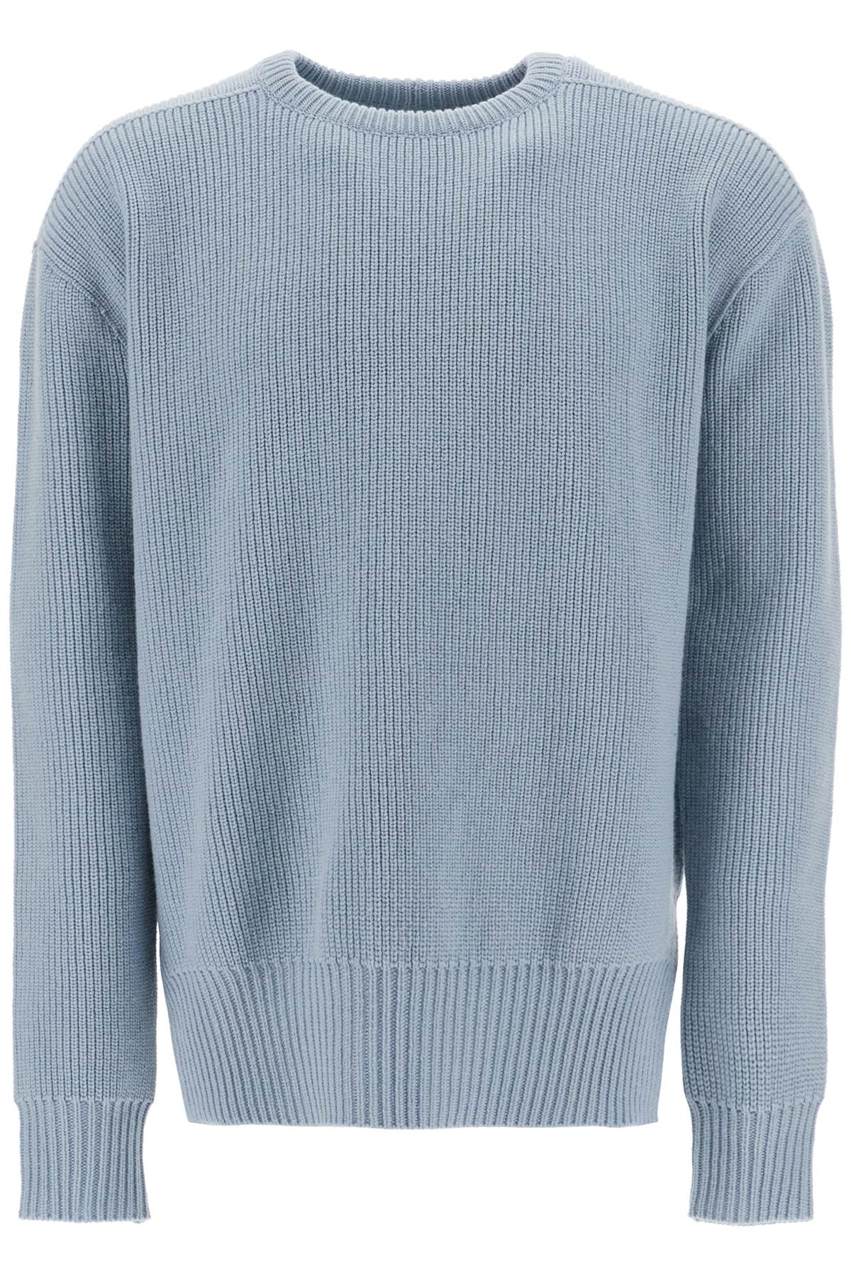 Shop Rick Owens Wool Knit Pullover Sweater In Light Blue