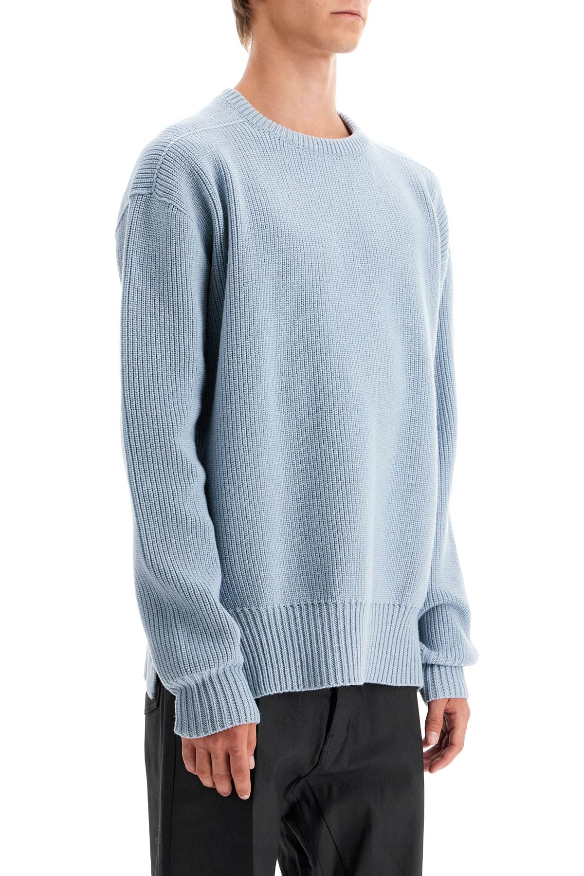 Shop Rick Owens Wool Knit Pullover Sweater In Light Blue