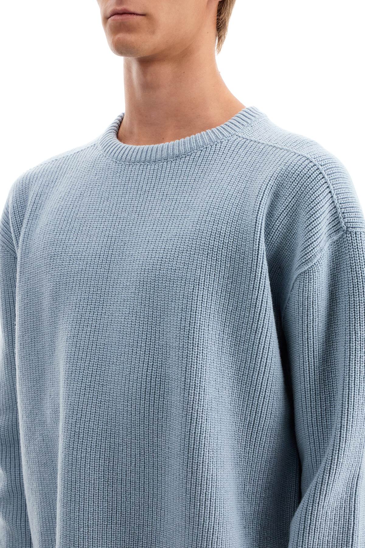 Shop Rick Owens Wool Knit Pullover Sweater In Light Blue