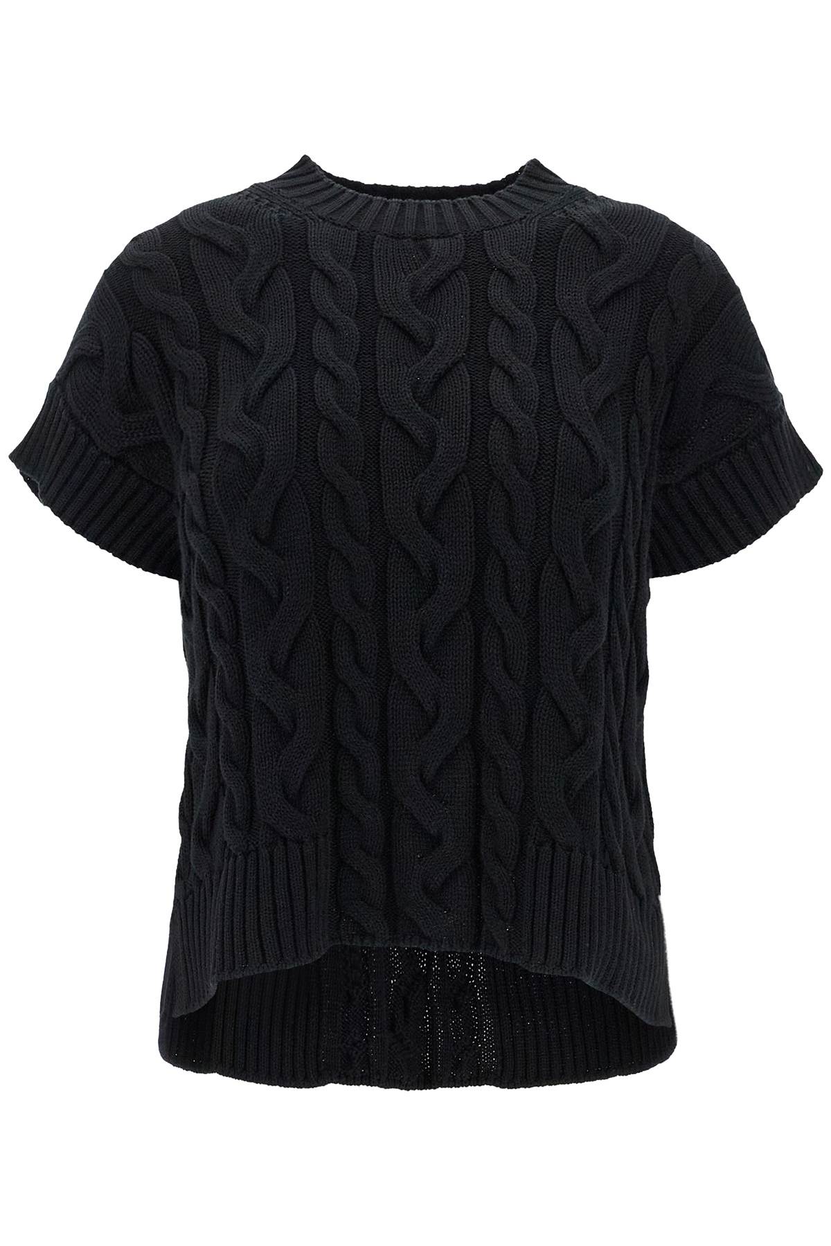 ‘S MAX MARA cotton cable knit vest with braided design