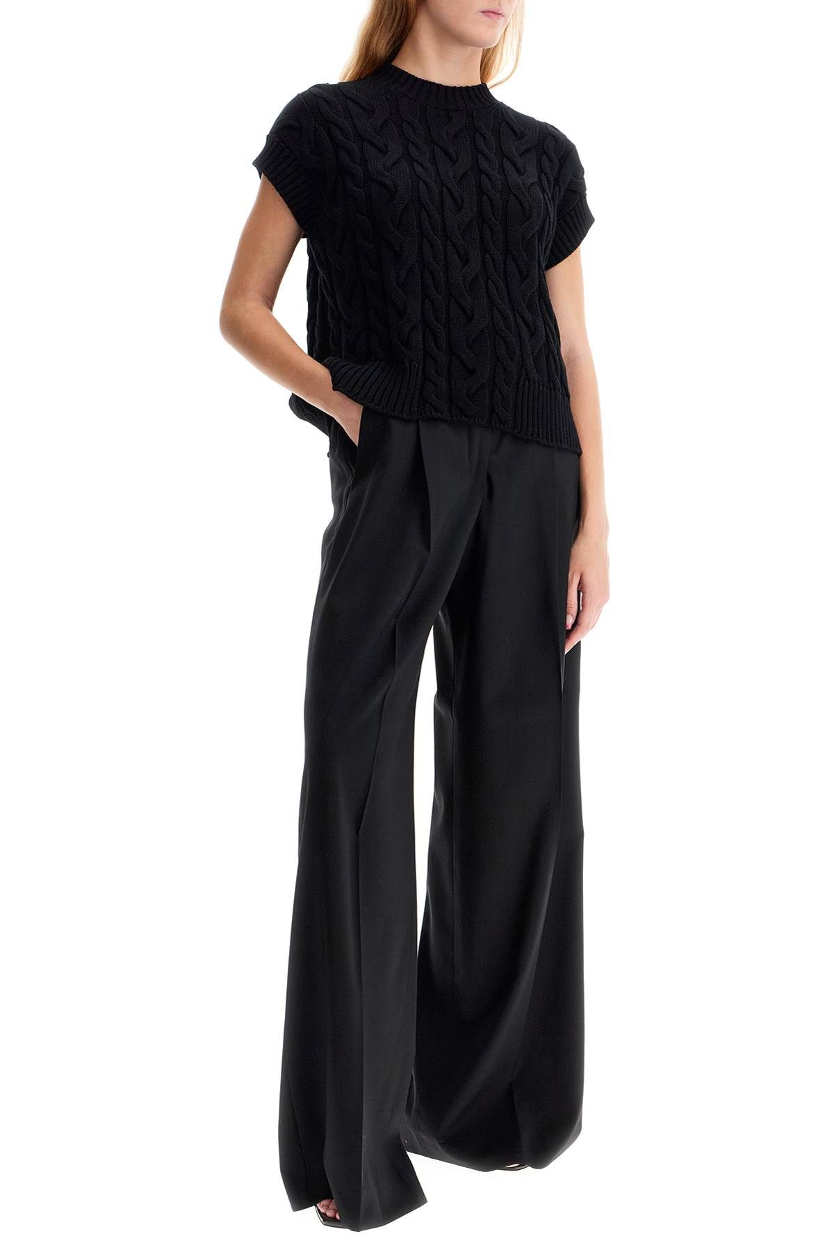 Shop 's Max Mara Cotton Cable Knit Vest With Braided Design In Black